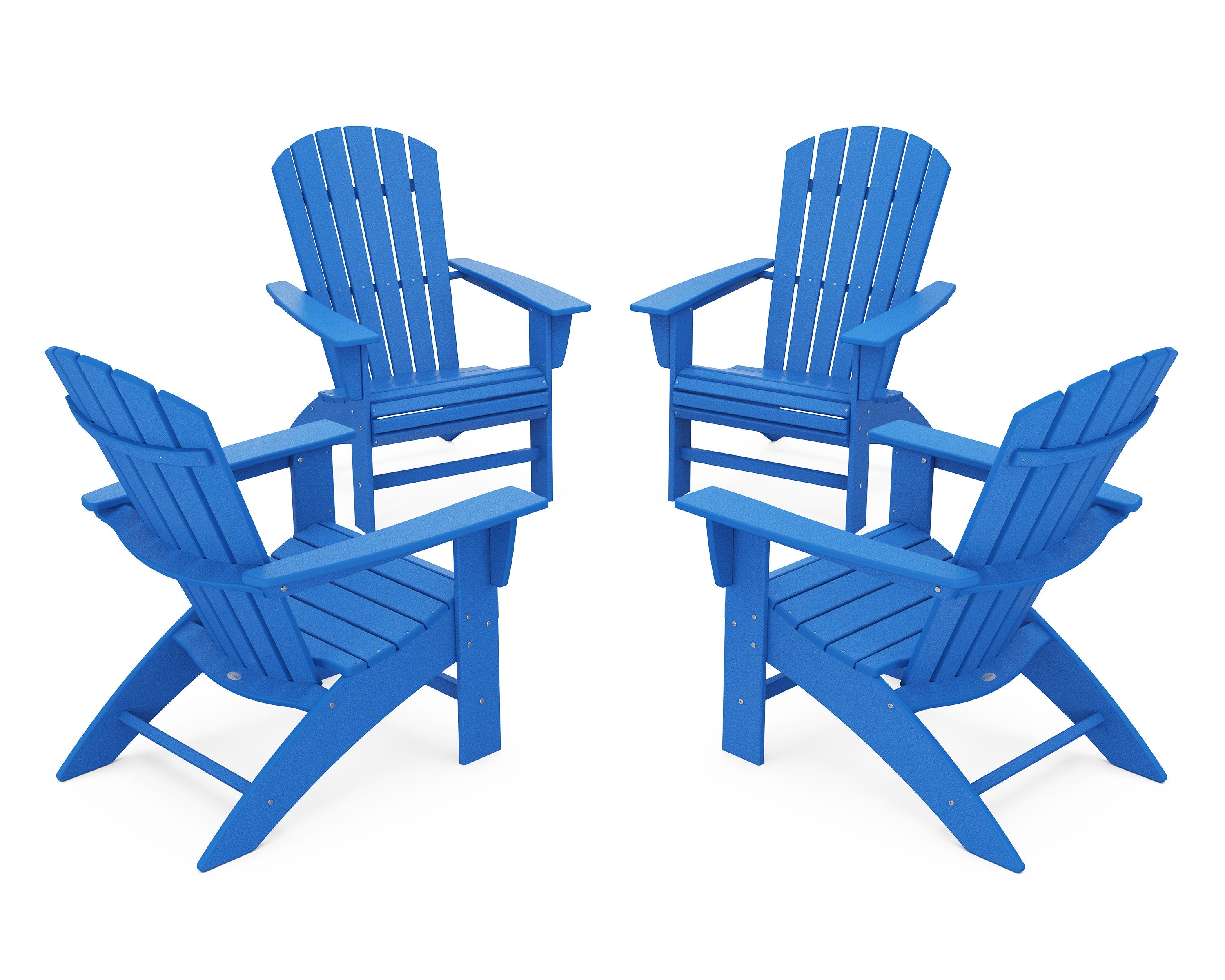 4-Piece Nautical Curveback Adirondack Chair Conversation Set