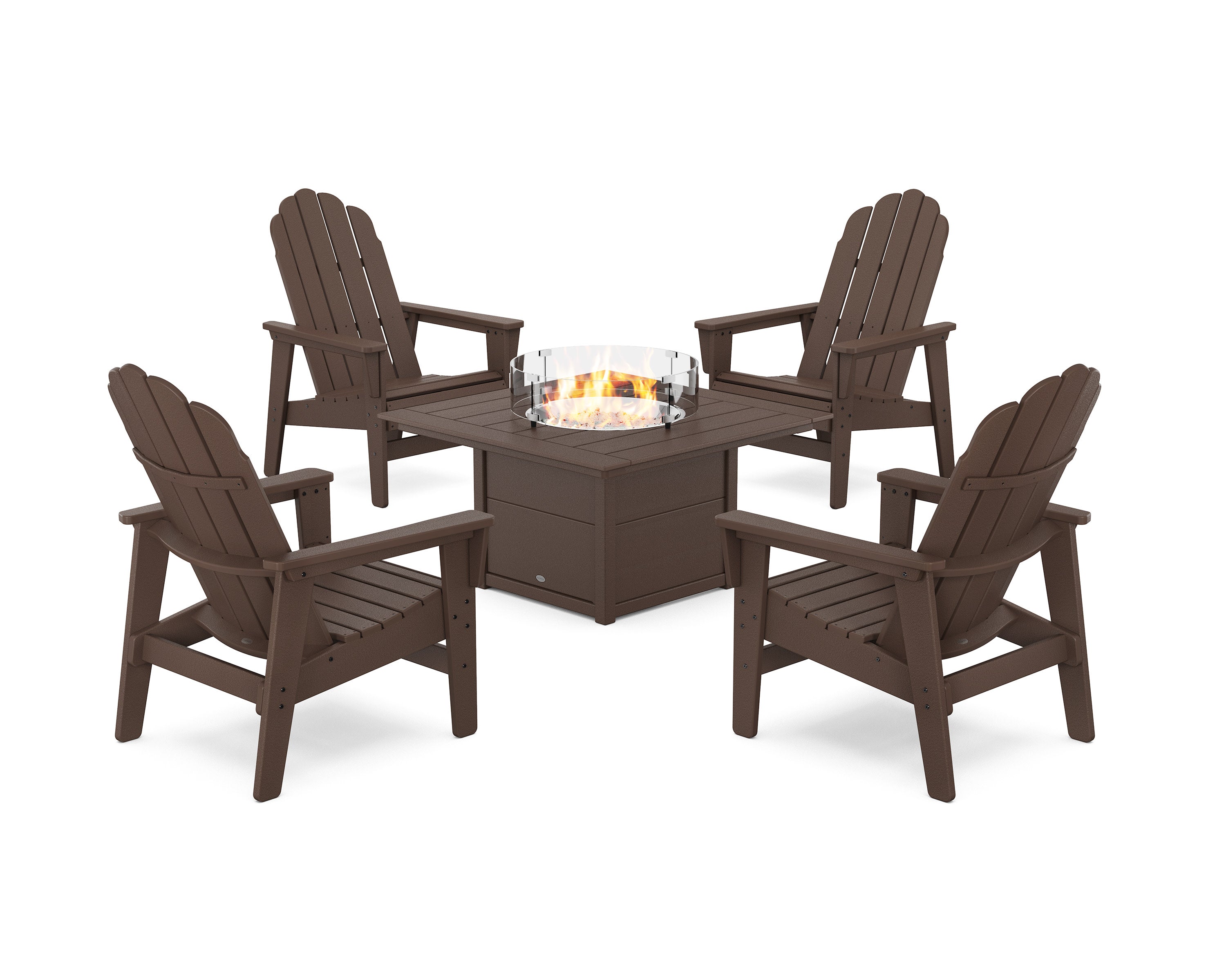 5-Piece Vineyard Grand Upright Adirondack Conversation Set with Fire Pit Table