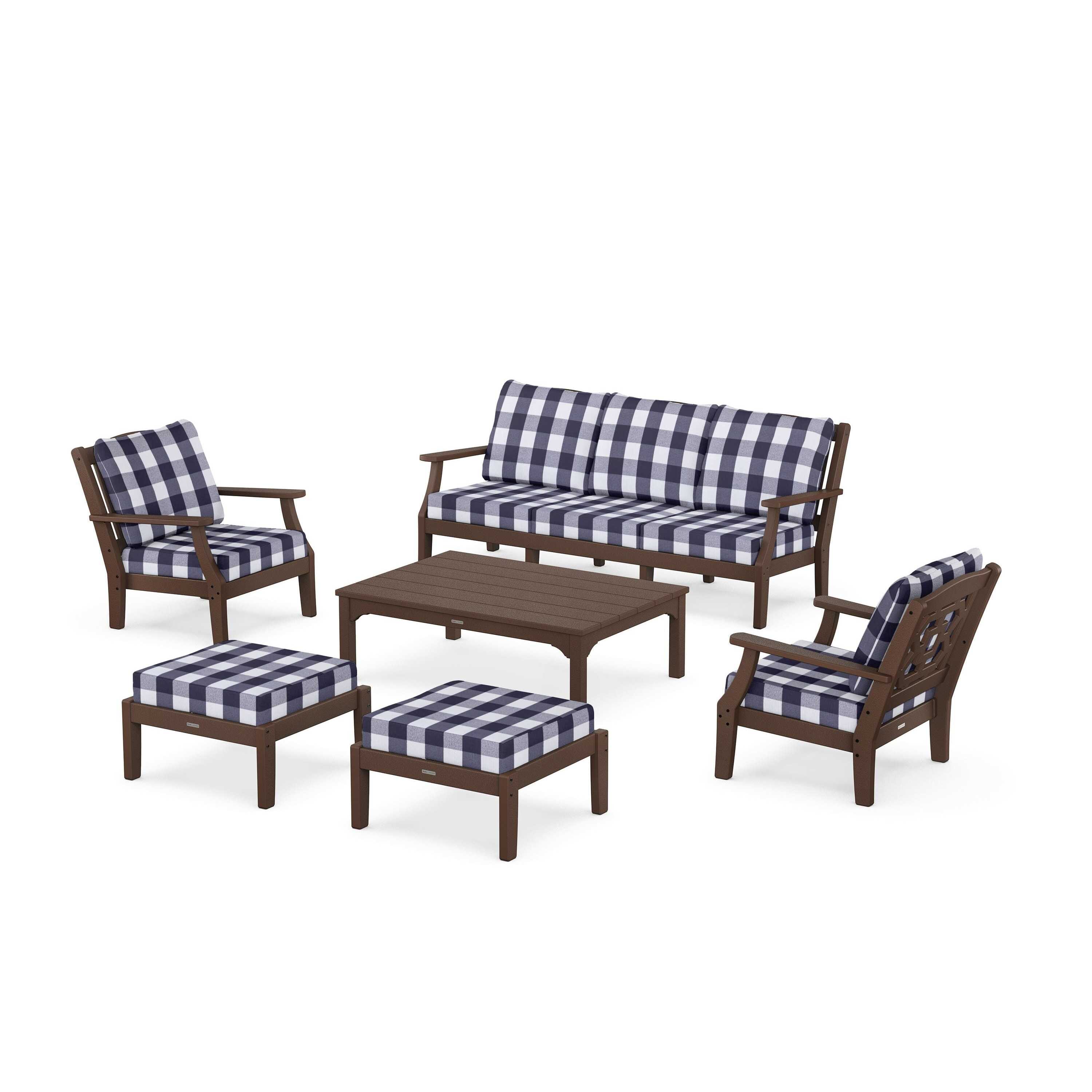 Chinoiserie 6-Piece Lounge Sofa Set