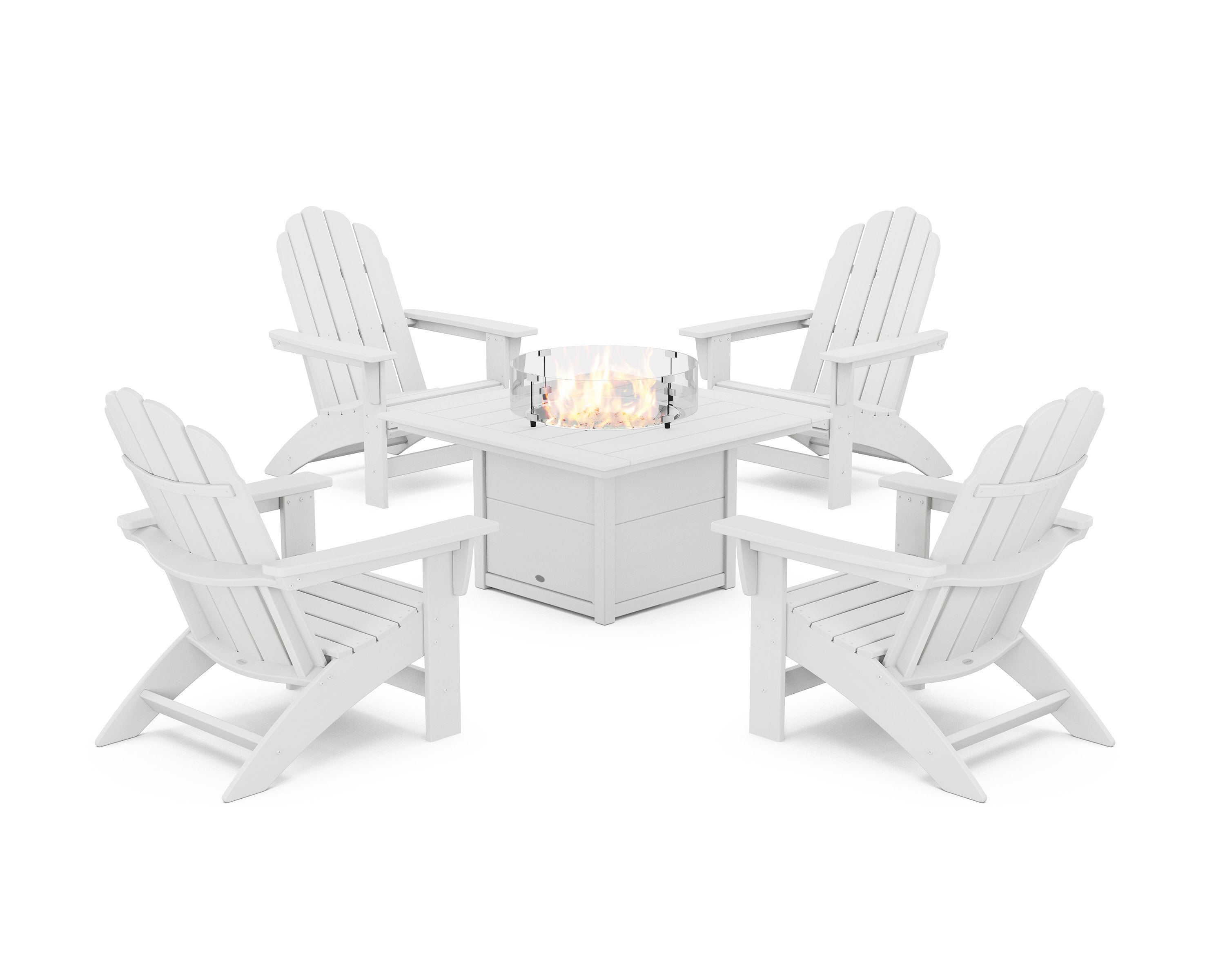 5-Piece Vineyard Grand Adirondack Conversation Set with Fire Pit Table