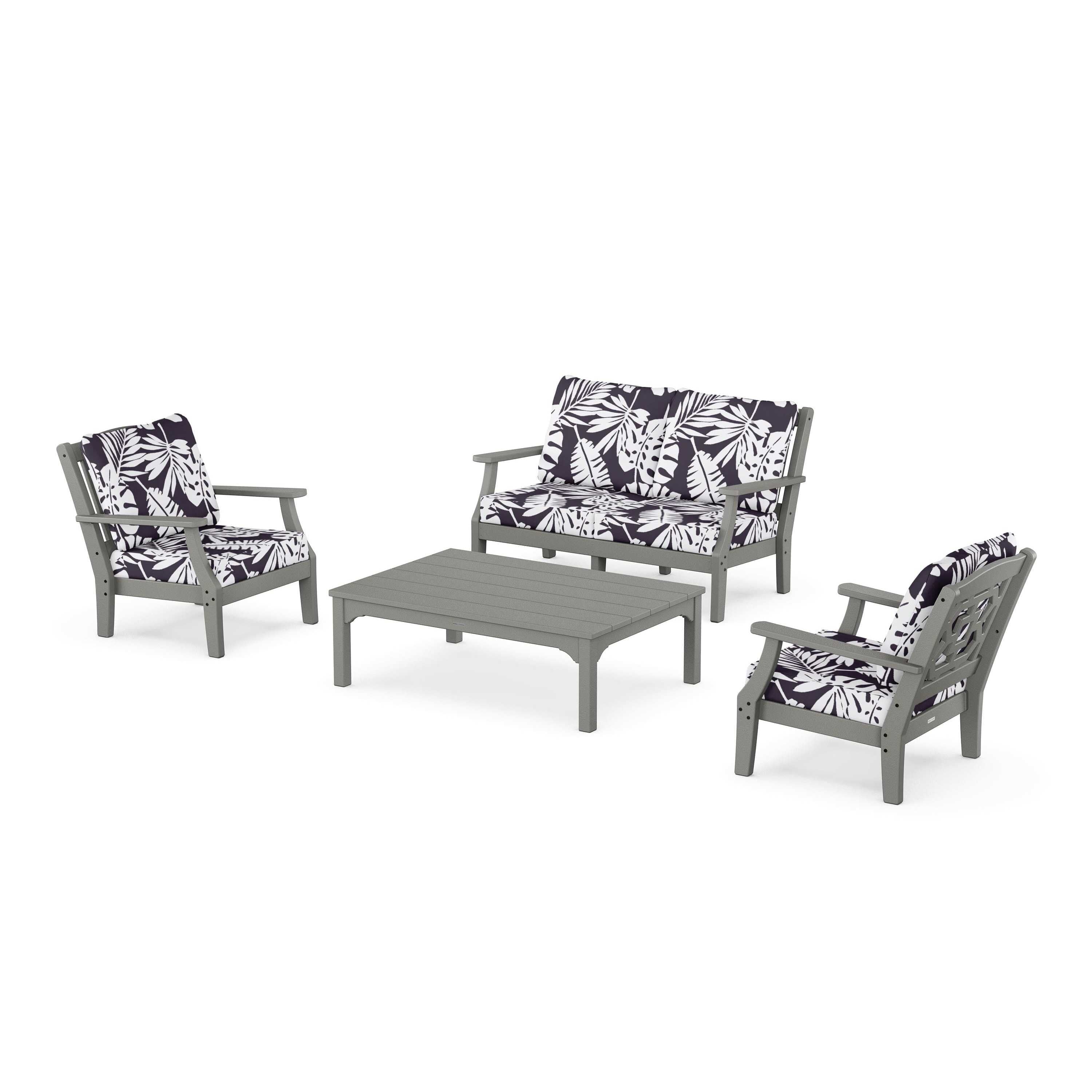 Chinoiserie 4-Piece Deep Seating Set with Loveseat