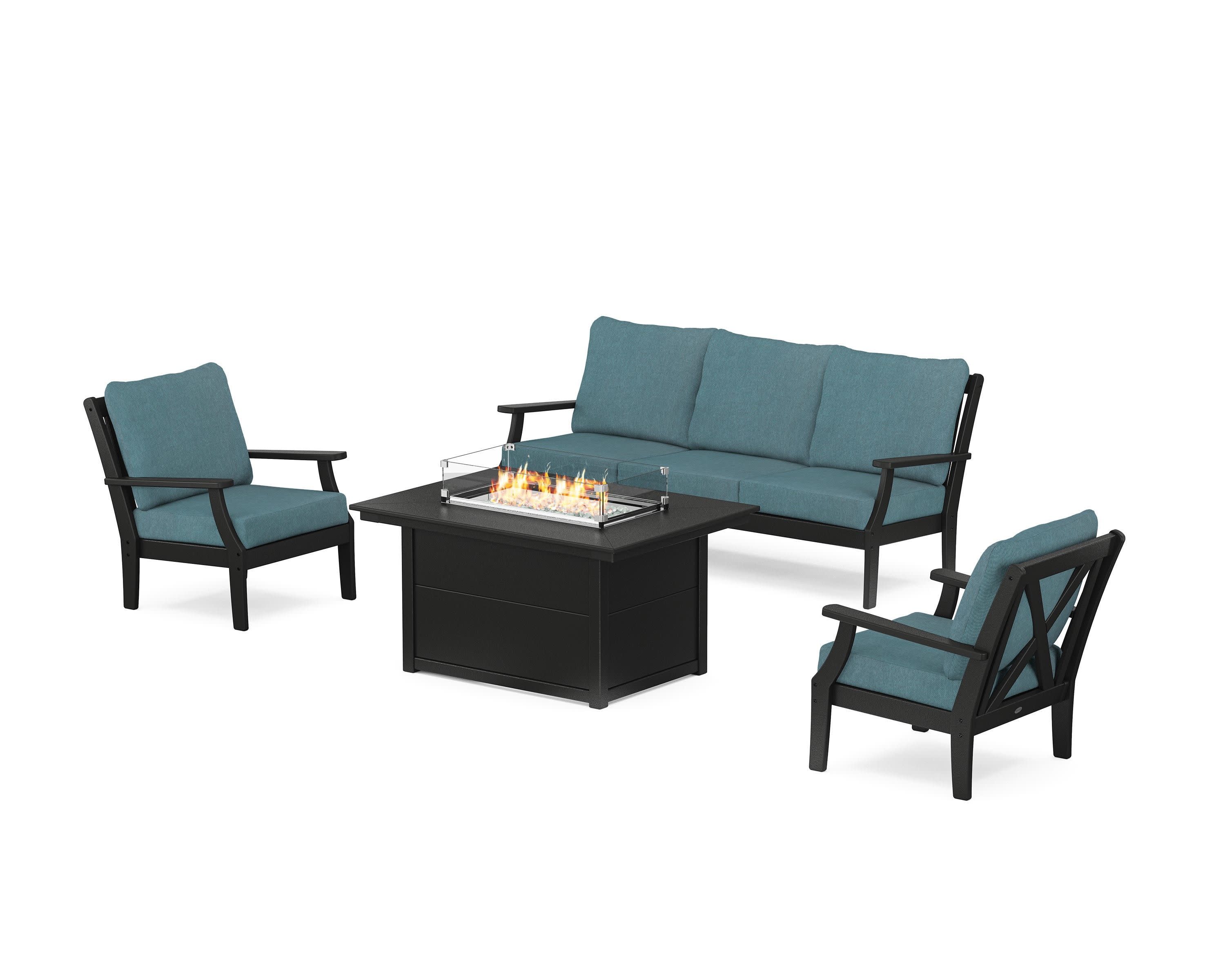 Braxton Deep Seating Fire Pit Table Set