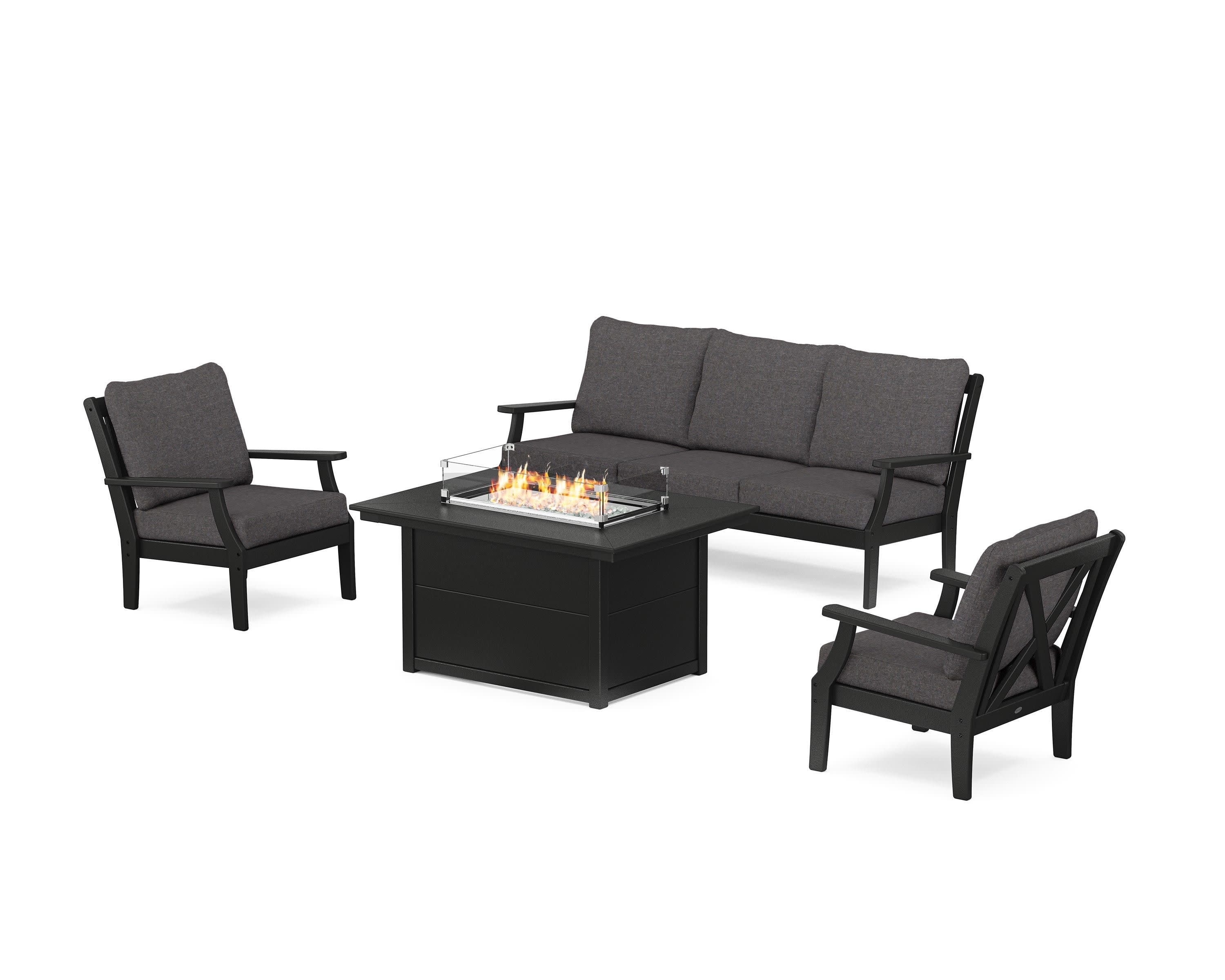 Braxton Deep Seating Fire Pit Table Set