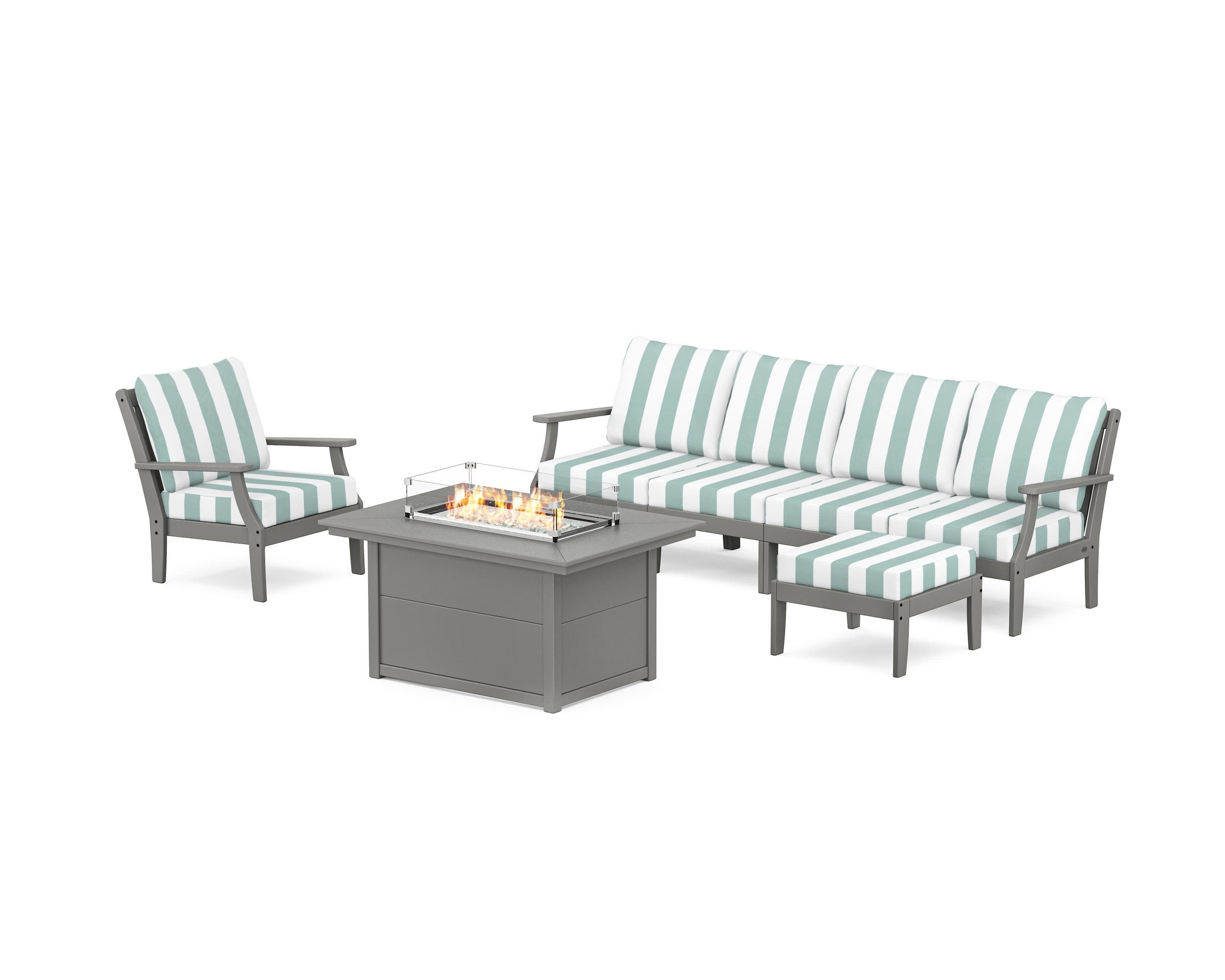 Braxton Sectional Lounge and Fire Pit Set