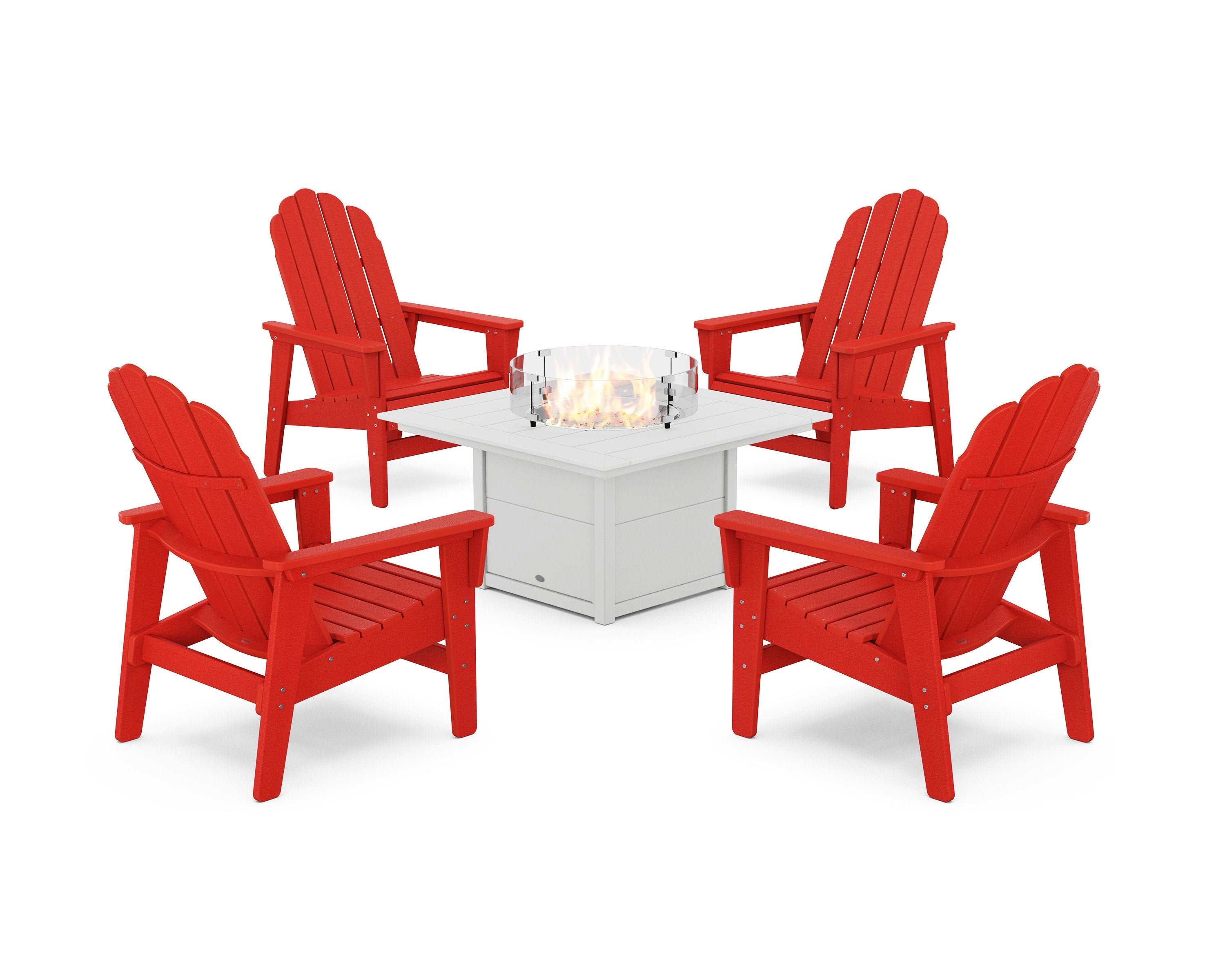 5-Piece Vineyard Grand Upright Adirondack Conversation Set with Fire Pit Table