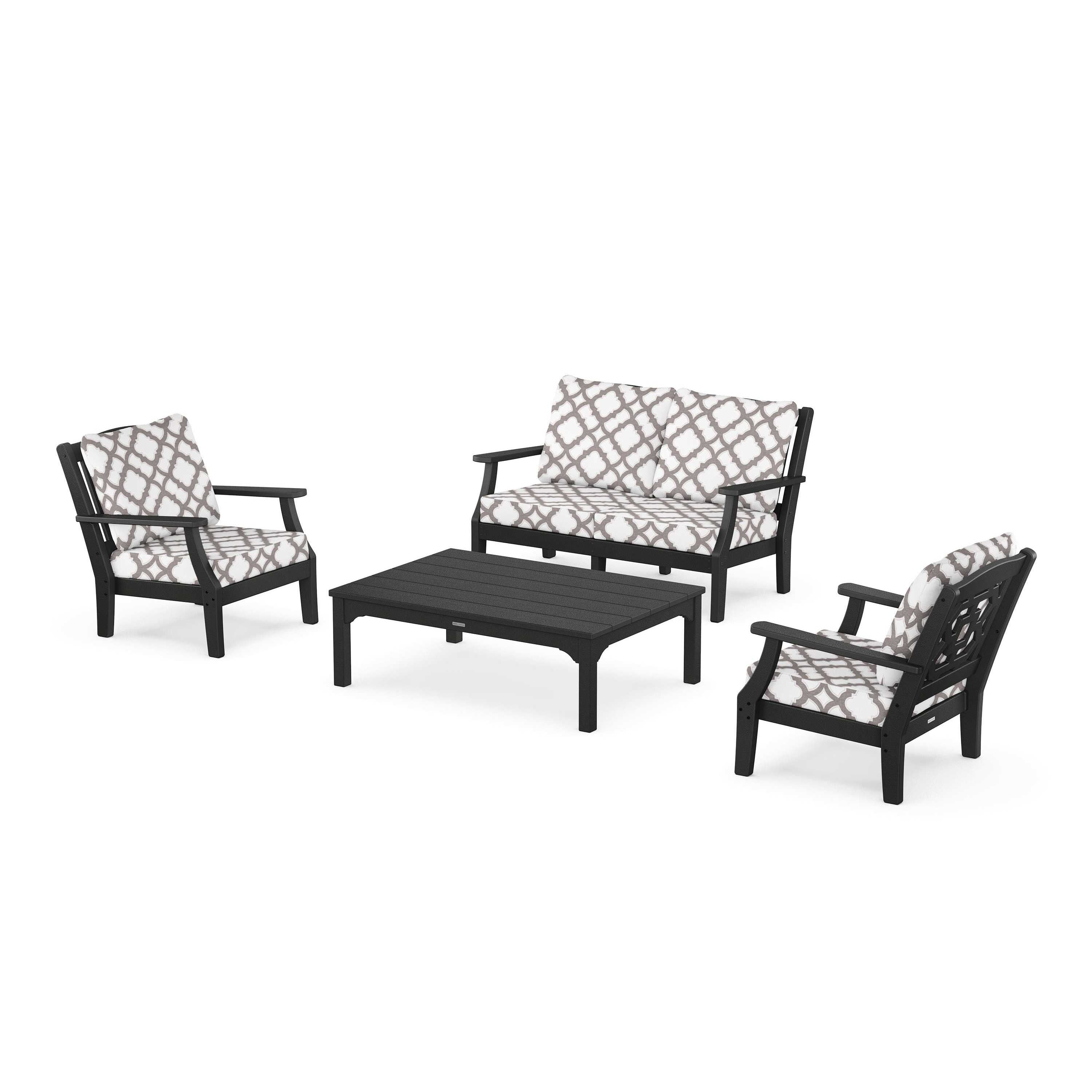 Chinoiserie 4-Piece Deep Seating Set with Loveseat