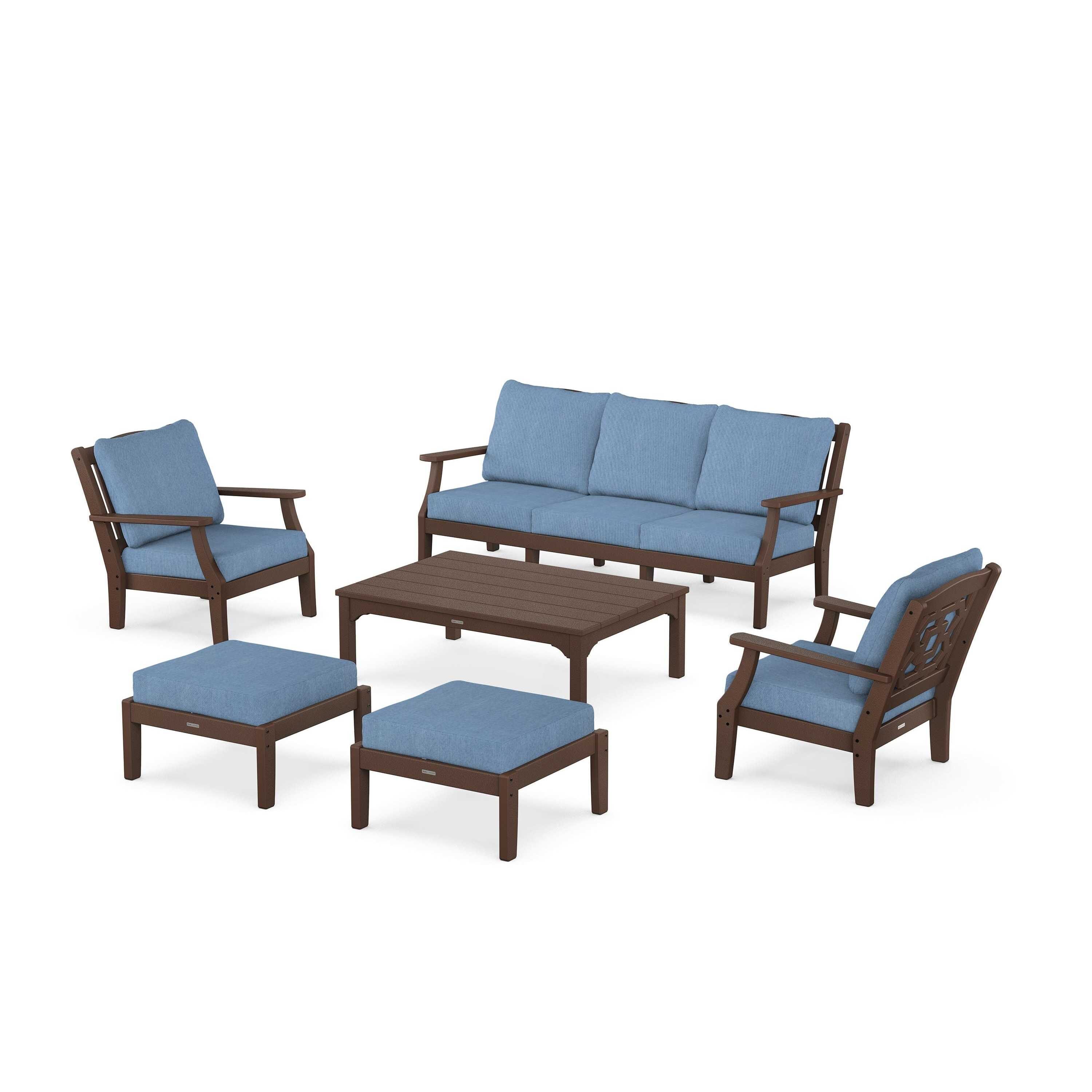 Chinoiserie 6-Piece Lounge Sofa Set