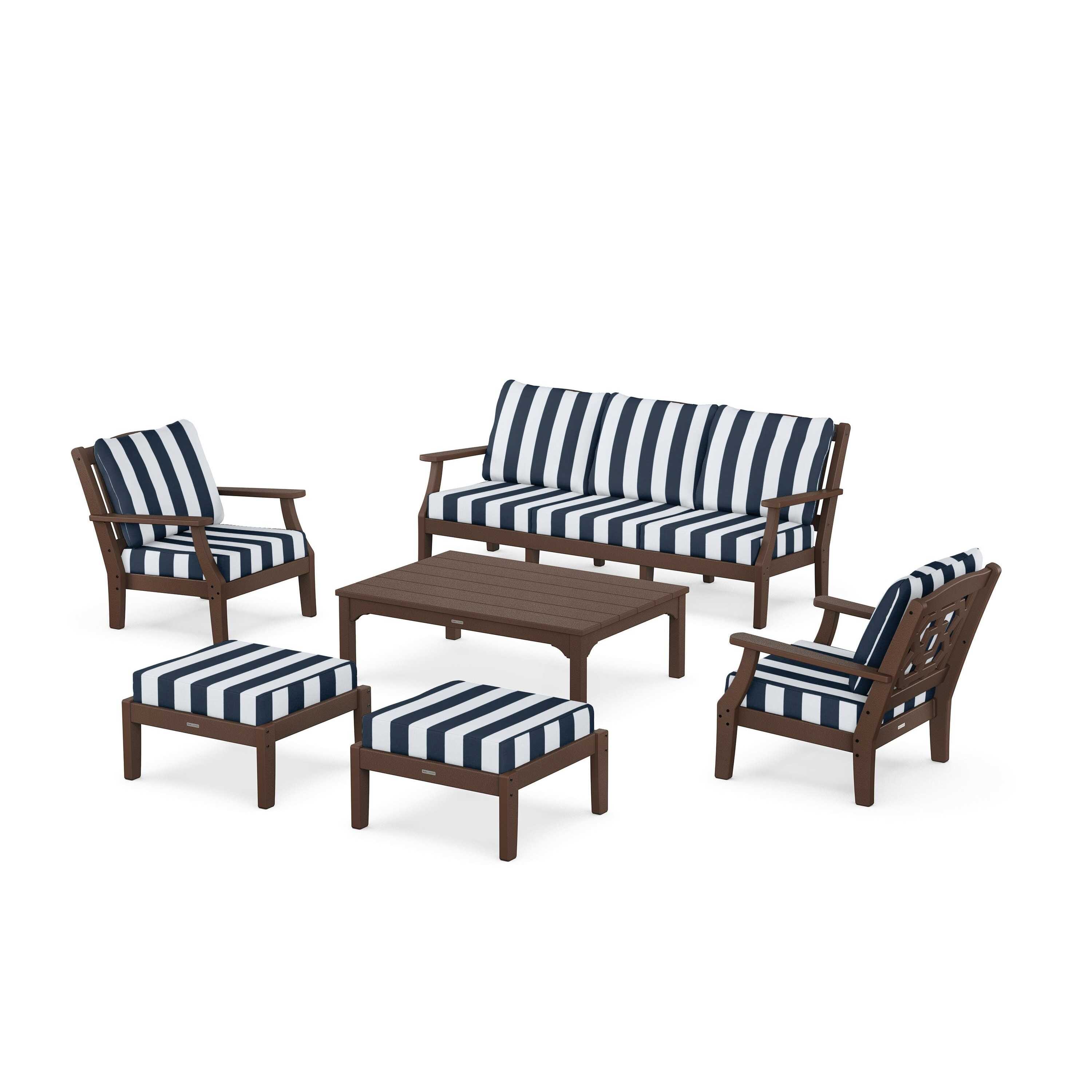 Chinoiserie 6-Piece Lounge Sofa Set