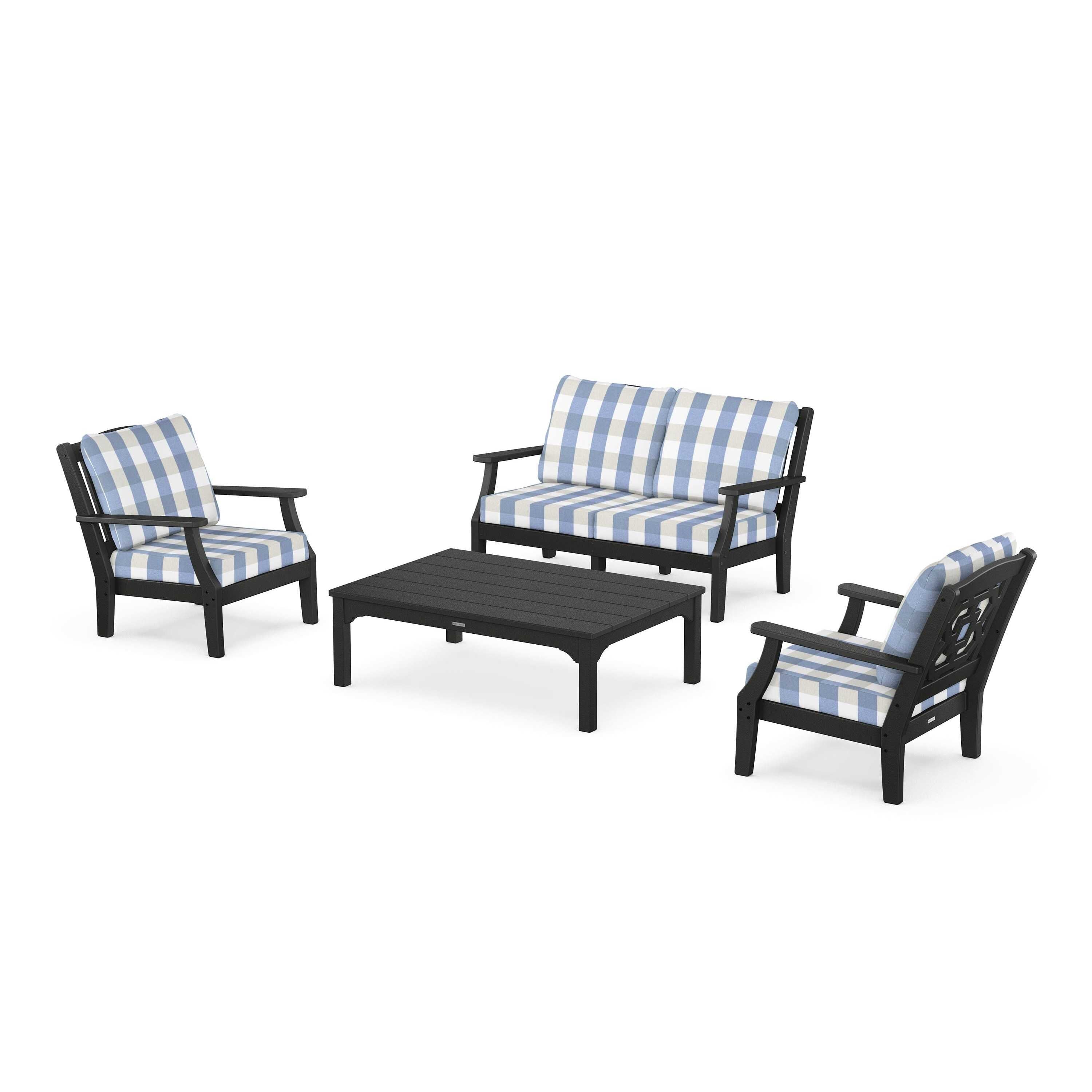 Chinoiserie 4-Piece Deep Seating Set with Loveseat