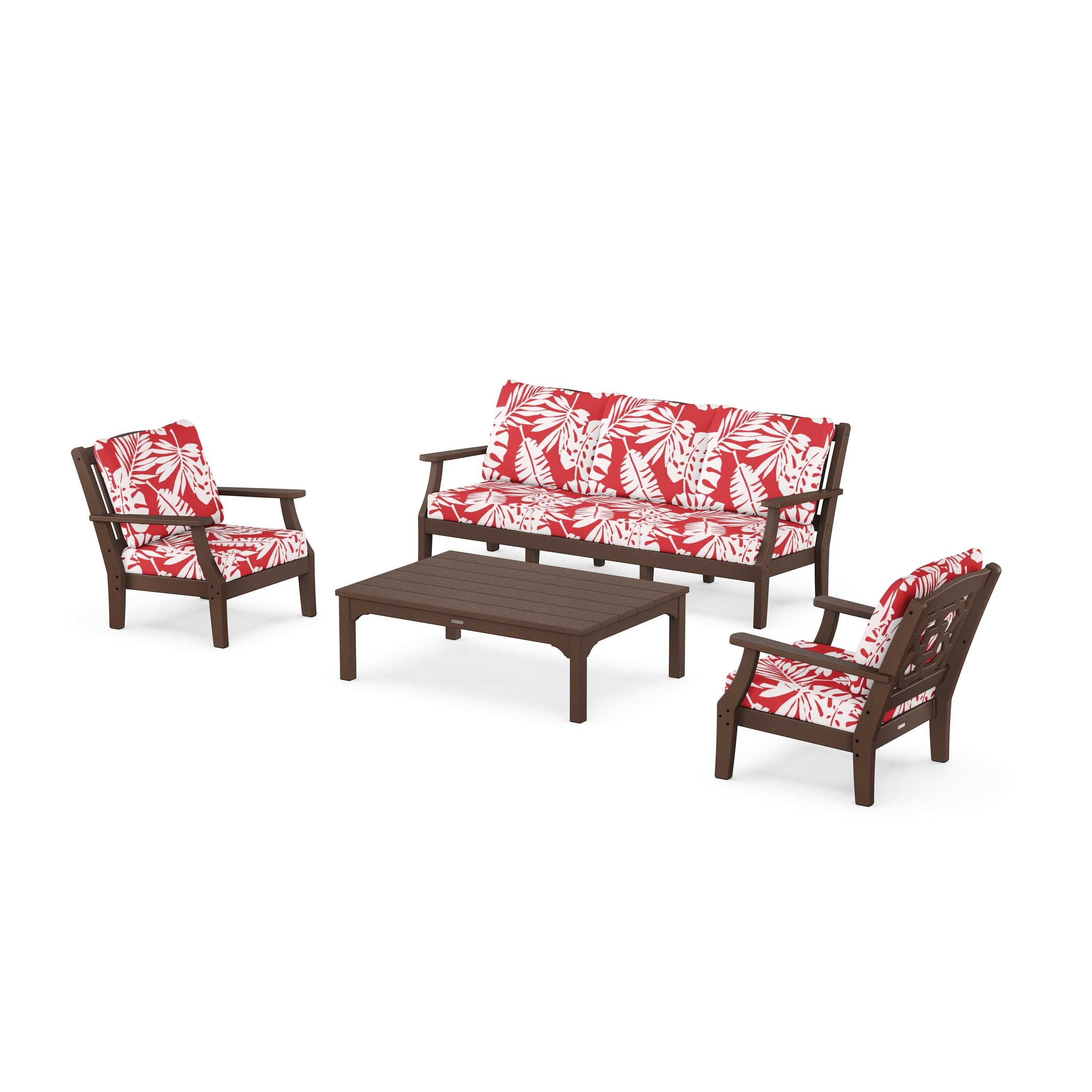 Chinoiserie 4-Piece Deep Seating Set with Sofa
