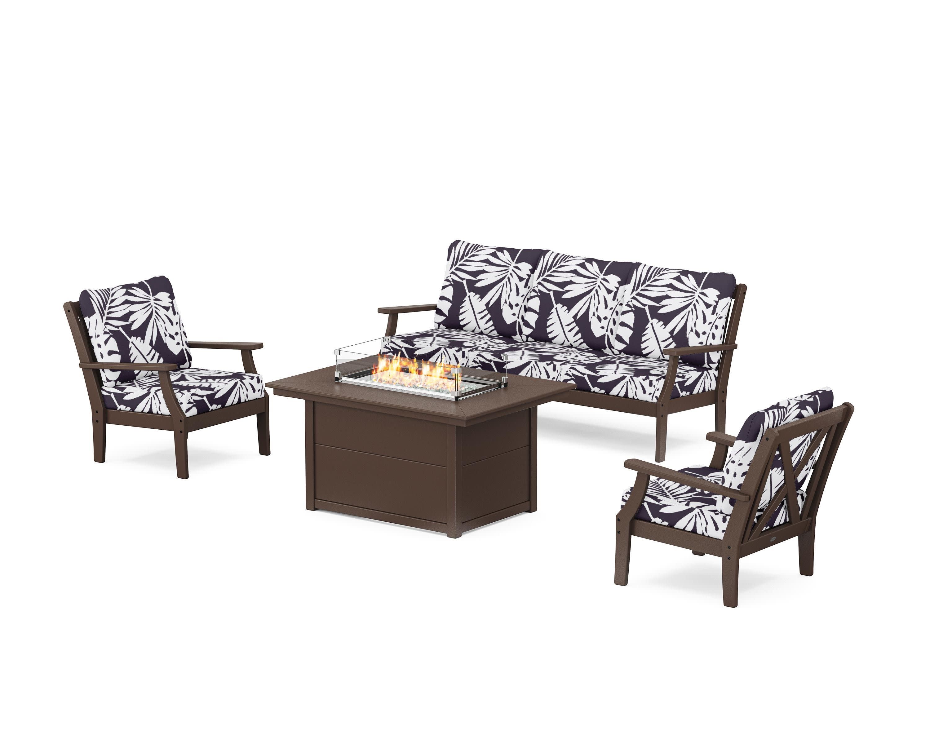 Braxton Deep Seating Fire Pit Table Set