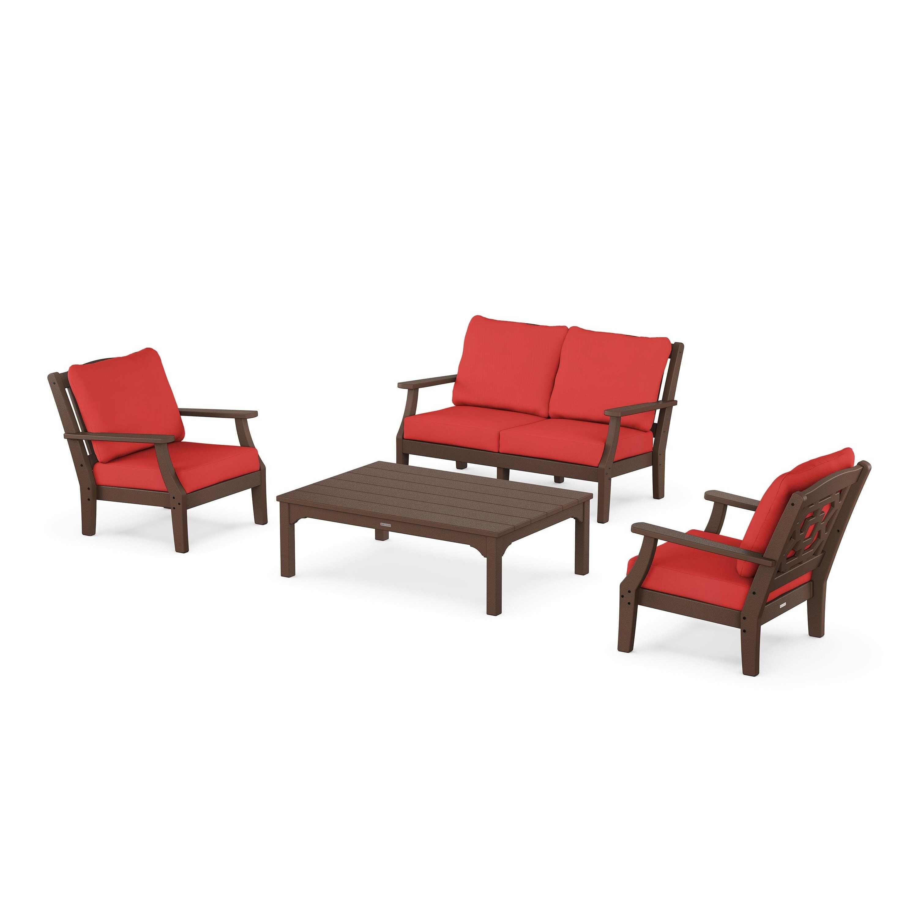 Chinoiserie 4-Piece Deep Seating Set with Loveseat
