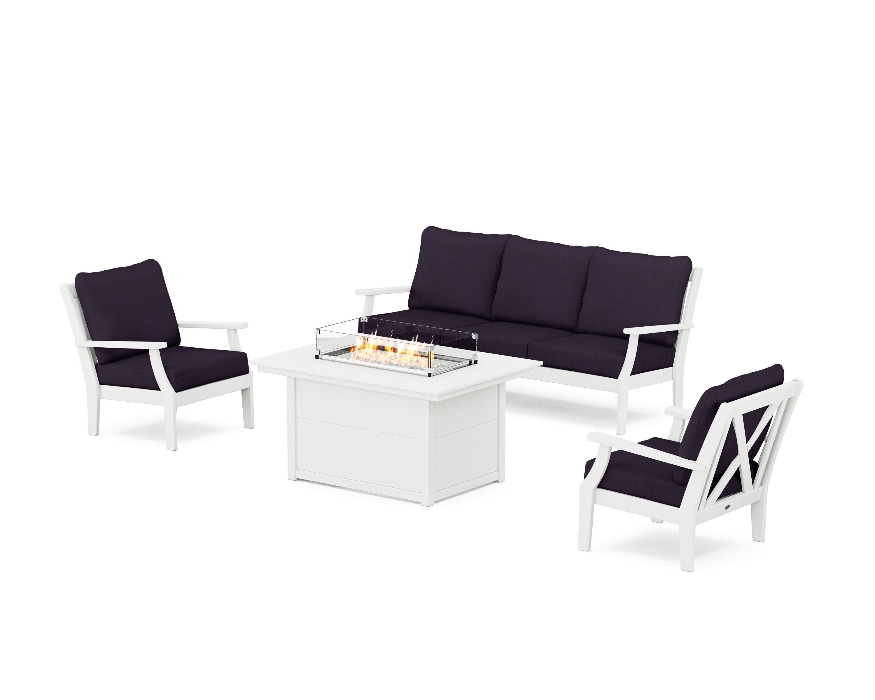 Braxton Deep Seating Fire Pit Table Set