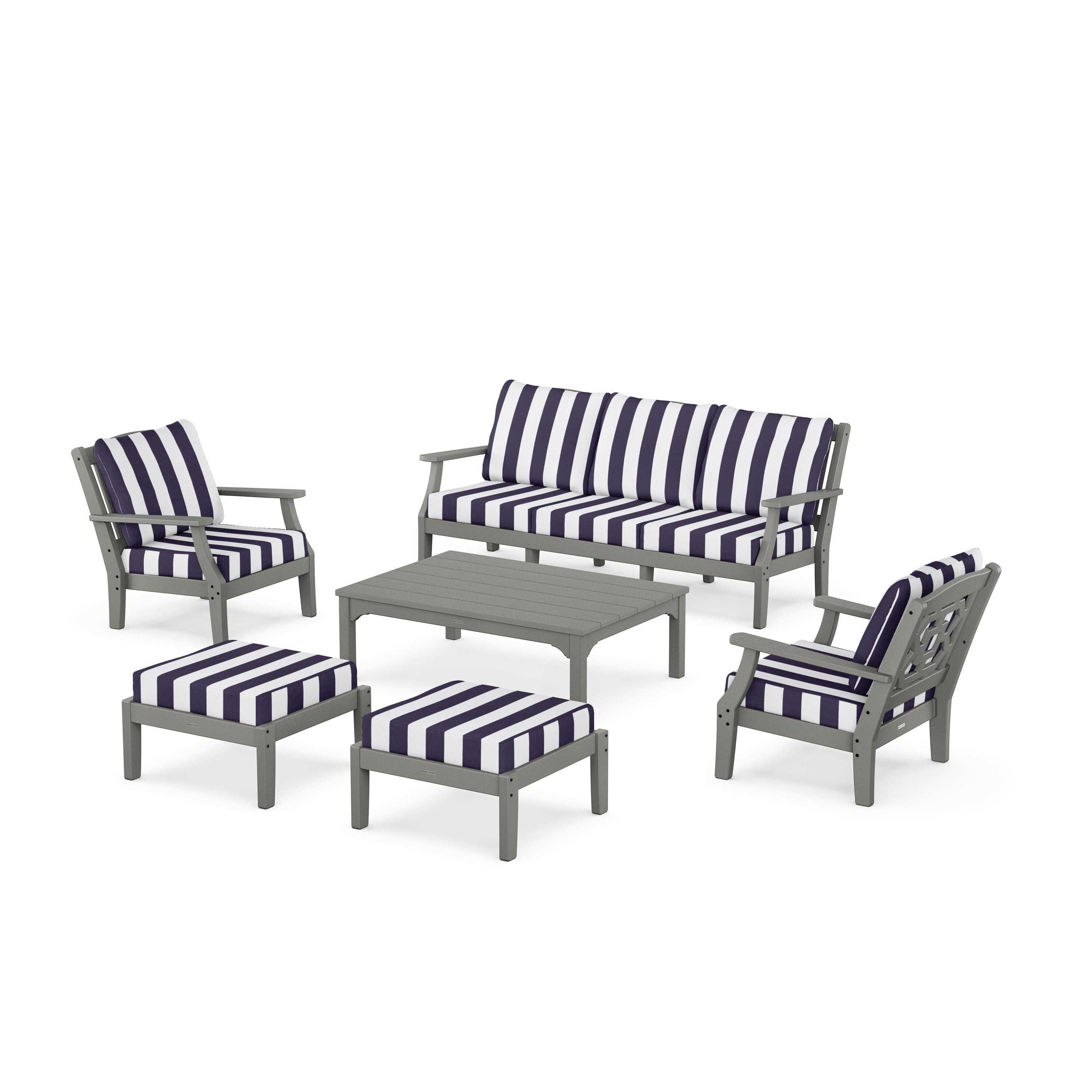 Chinoiserie 6-Piece Lounge Sofa Set