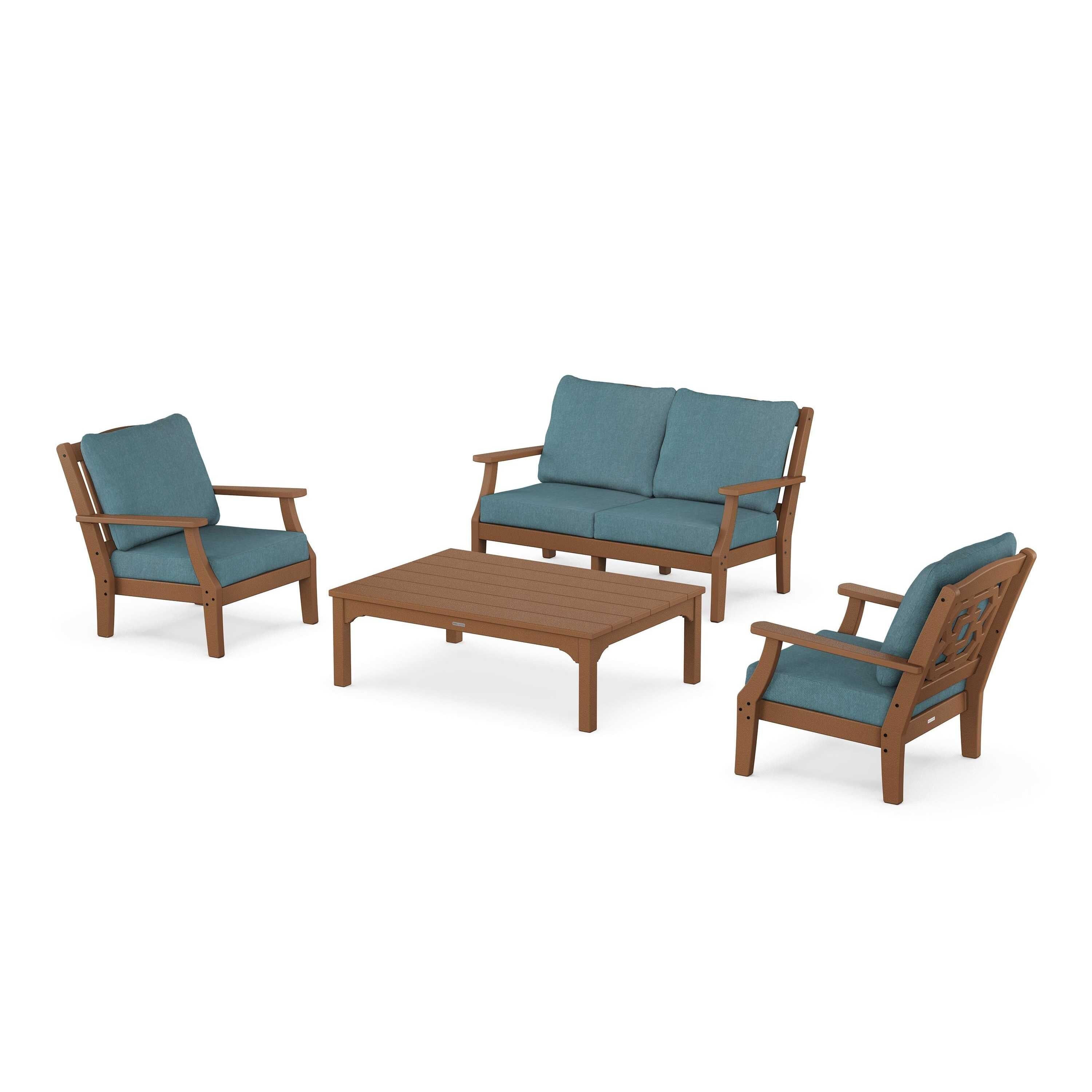 Chinoiserie 4-Piece Deep Seating Set with Loveseat