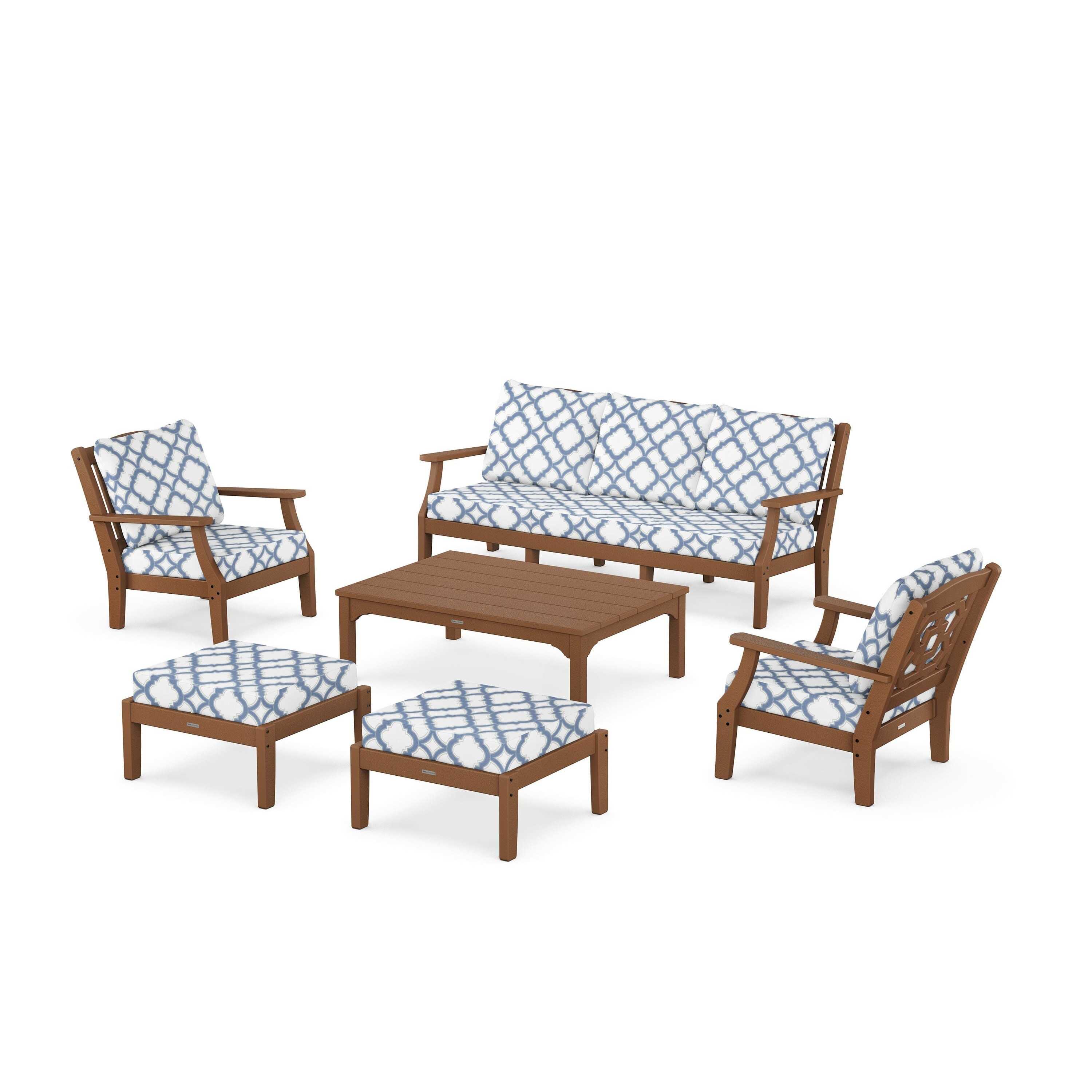 Chinoiserie 6-Piece Lounge Sofa Set