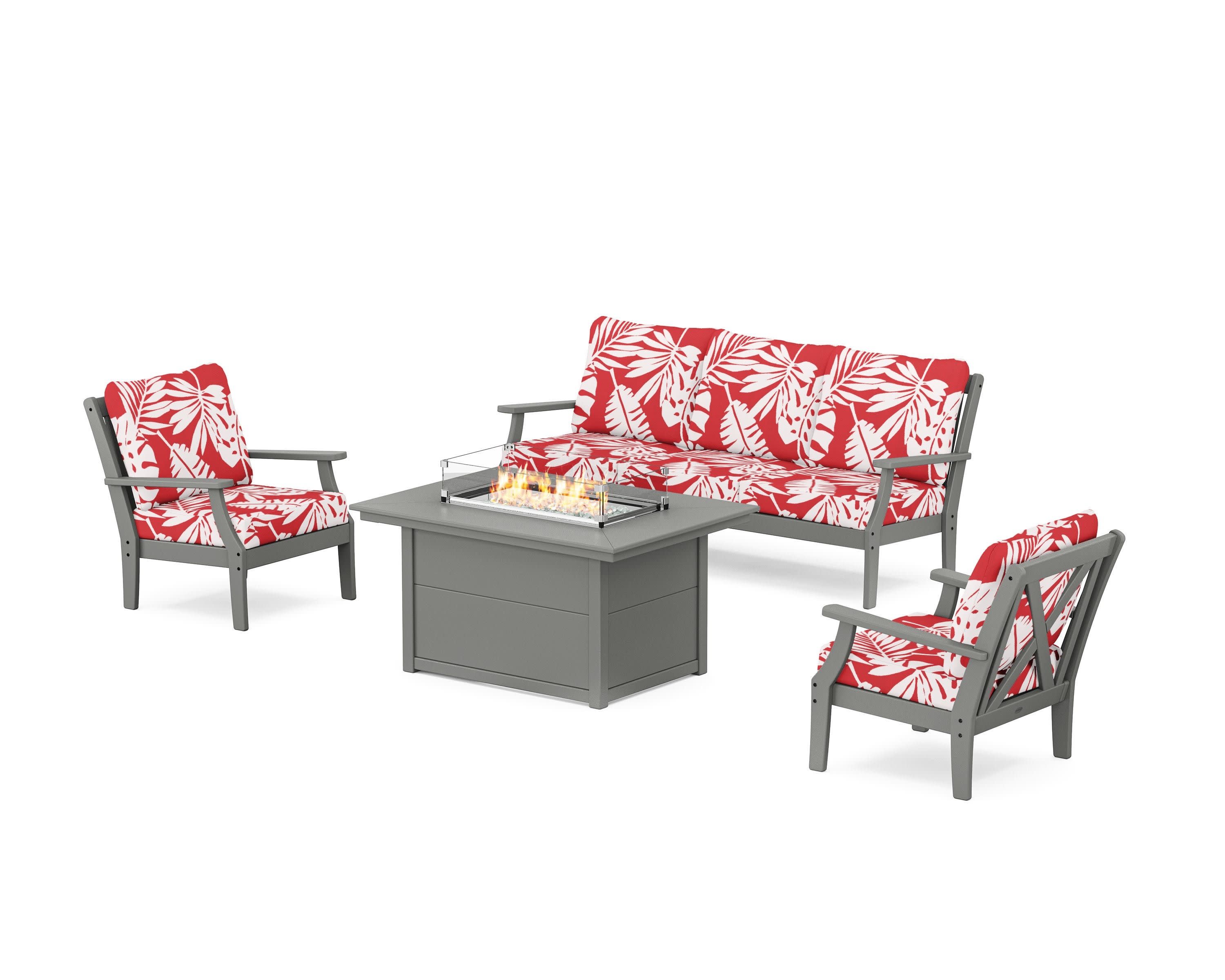 Braxton Deep Seating Fire Pit Table Set