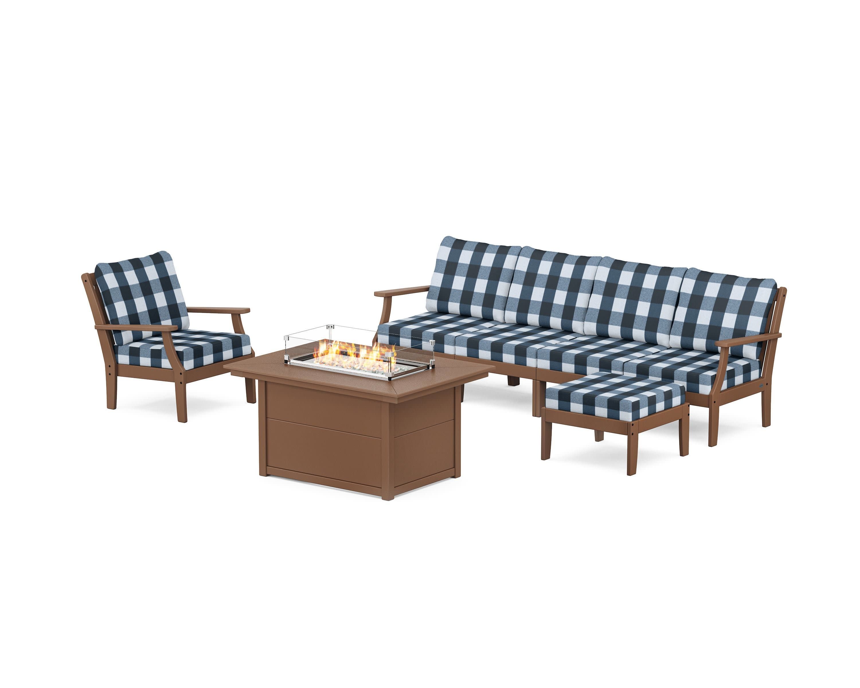 Braxton Sectional Lounge and Fire Pit Set