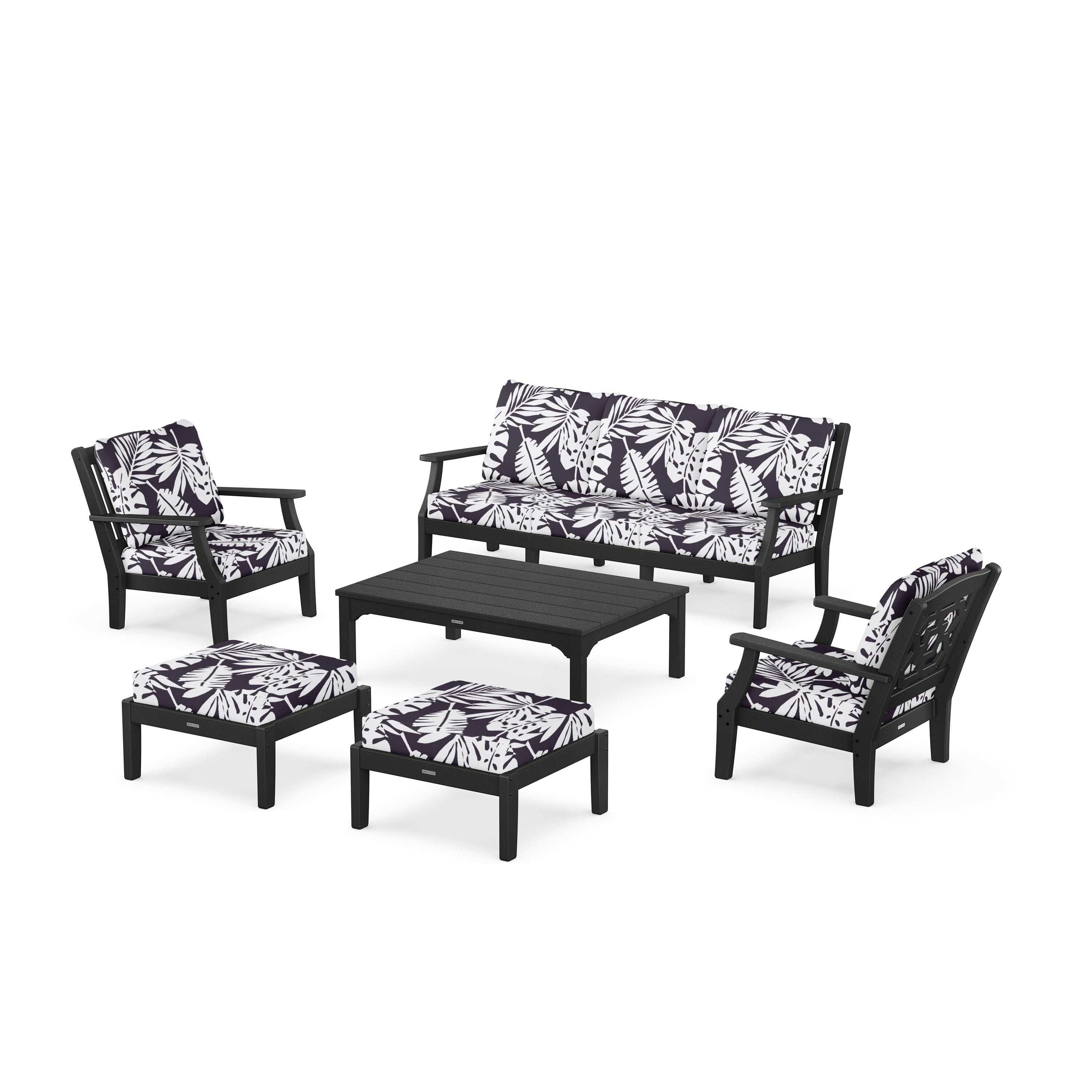 Chinoiserie 6-Piece Lounge Sofa Set