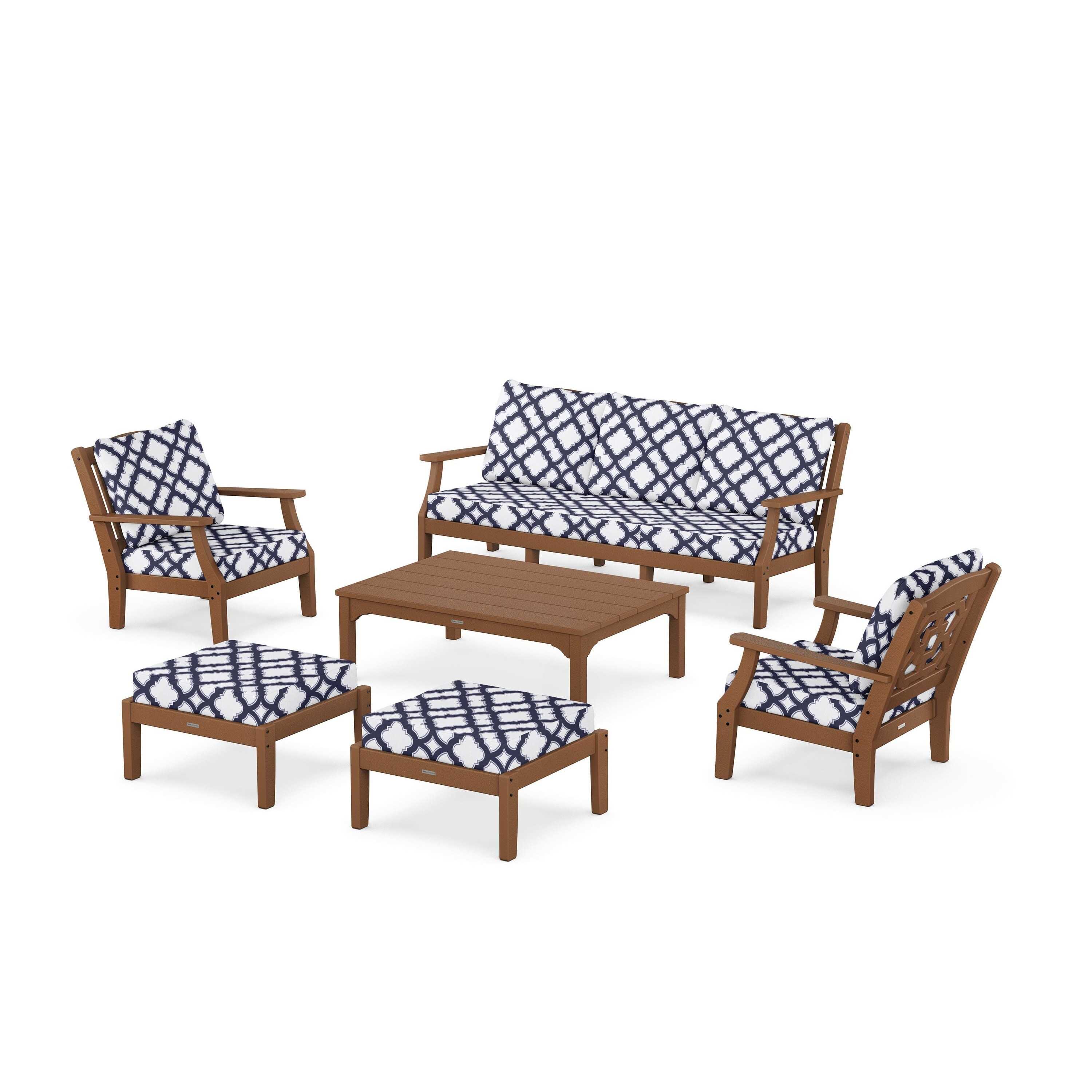 Chinoiserie 6-Piece Lounge Sofa Set