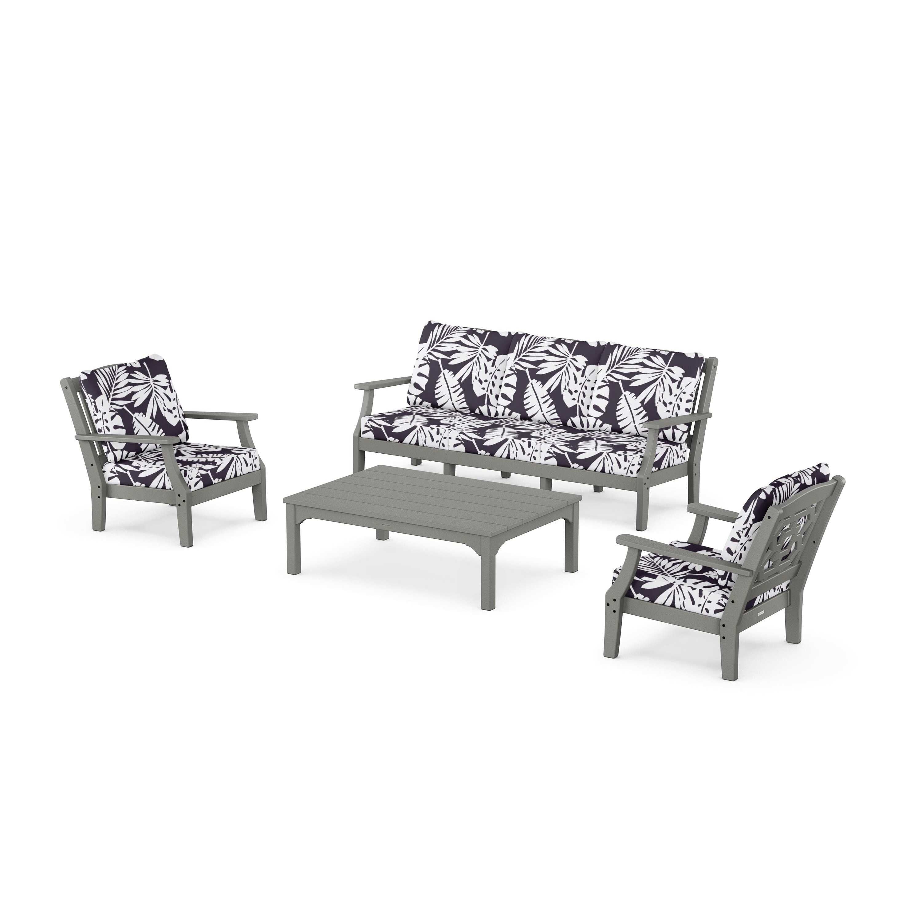 Chinoiserie 4-Piece Deep Seating Set with Sofa