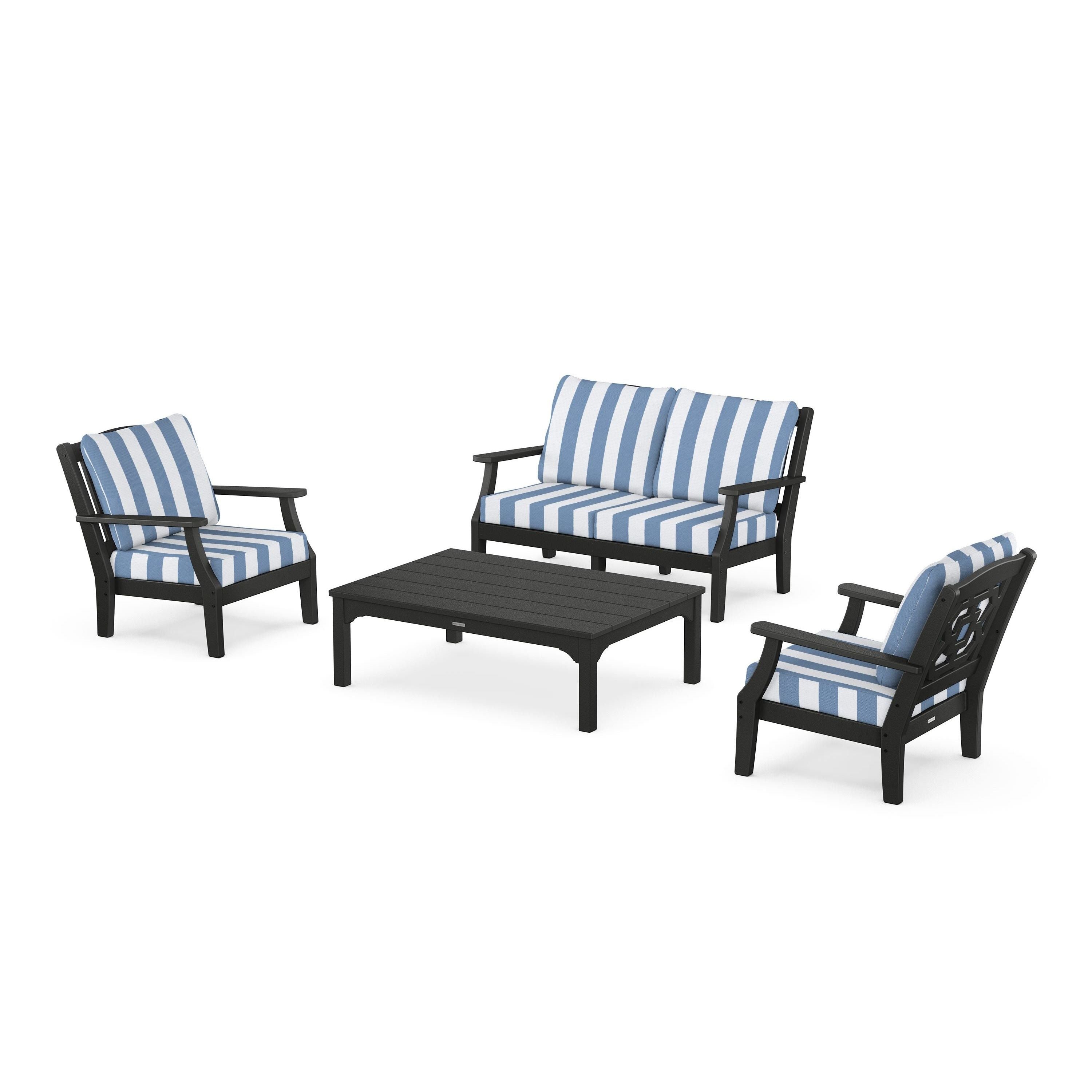 Chinoiserie 4-Piece Deep Seating Set with Loveseat