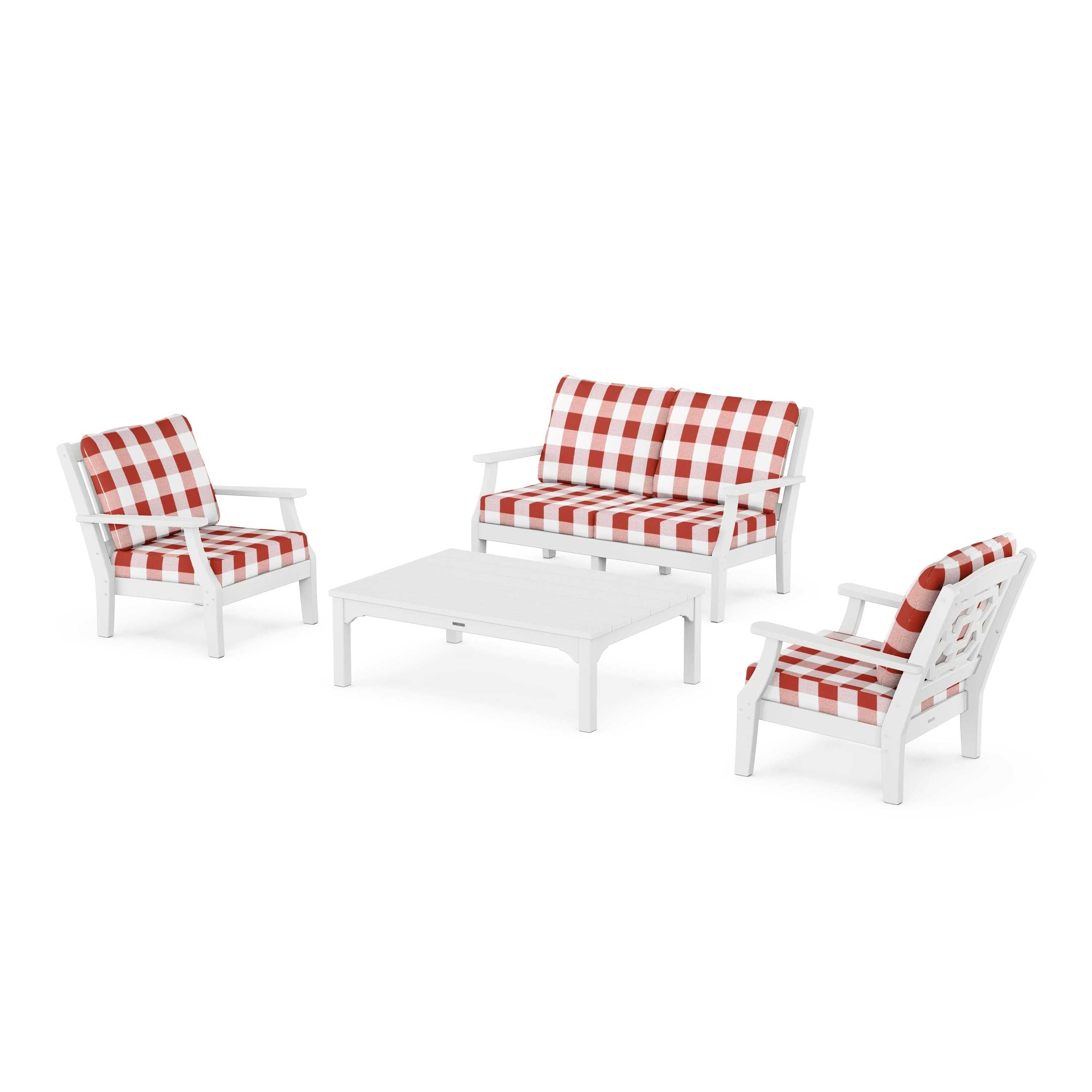 Chinoiserie 4-Piece Deep Seating Set with Loveseat