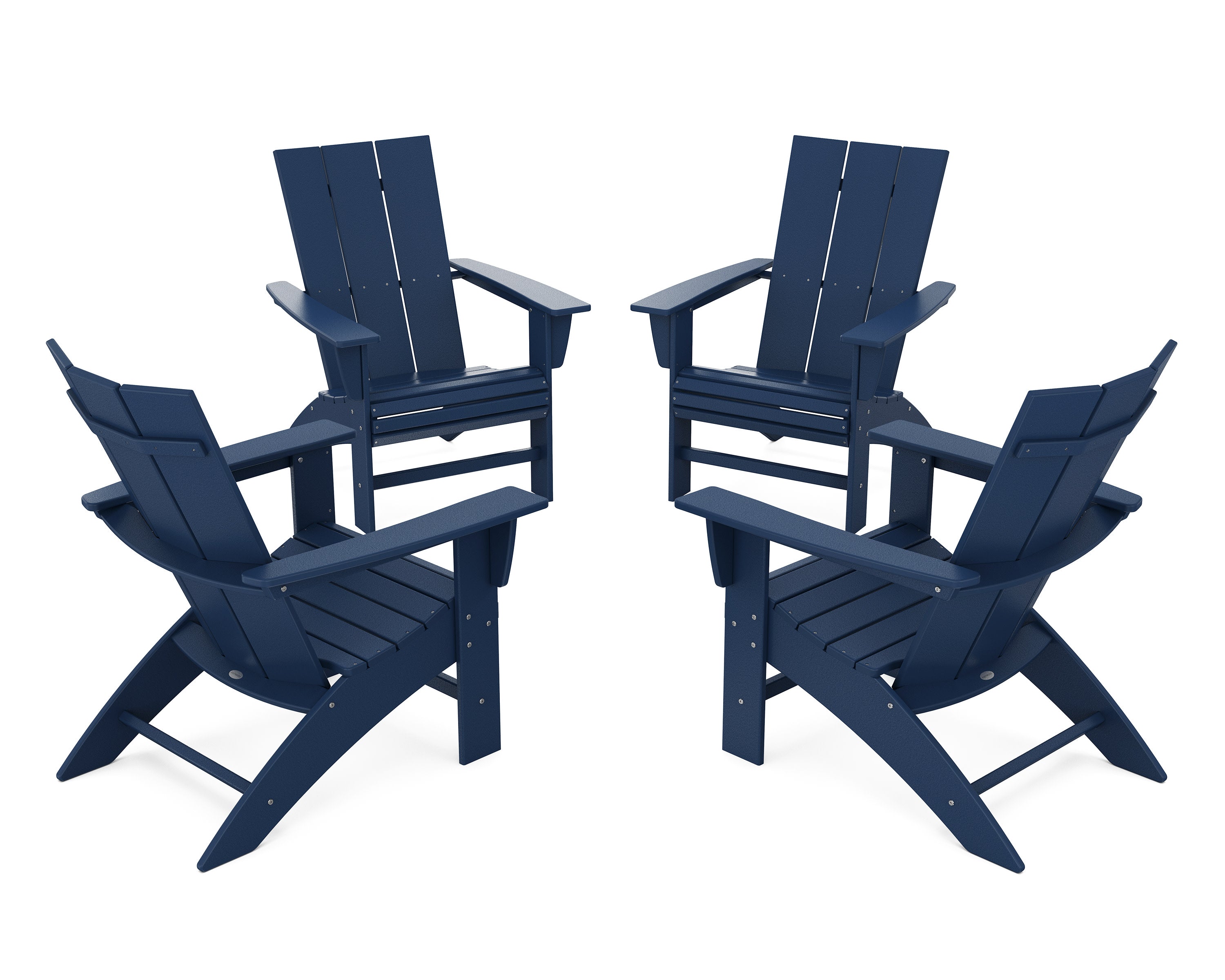 4-Piece Modern Curveback Adirondack Conversation Set