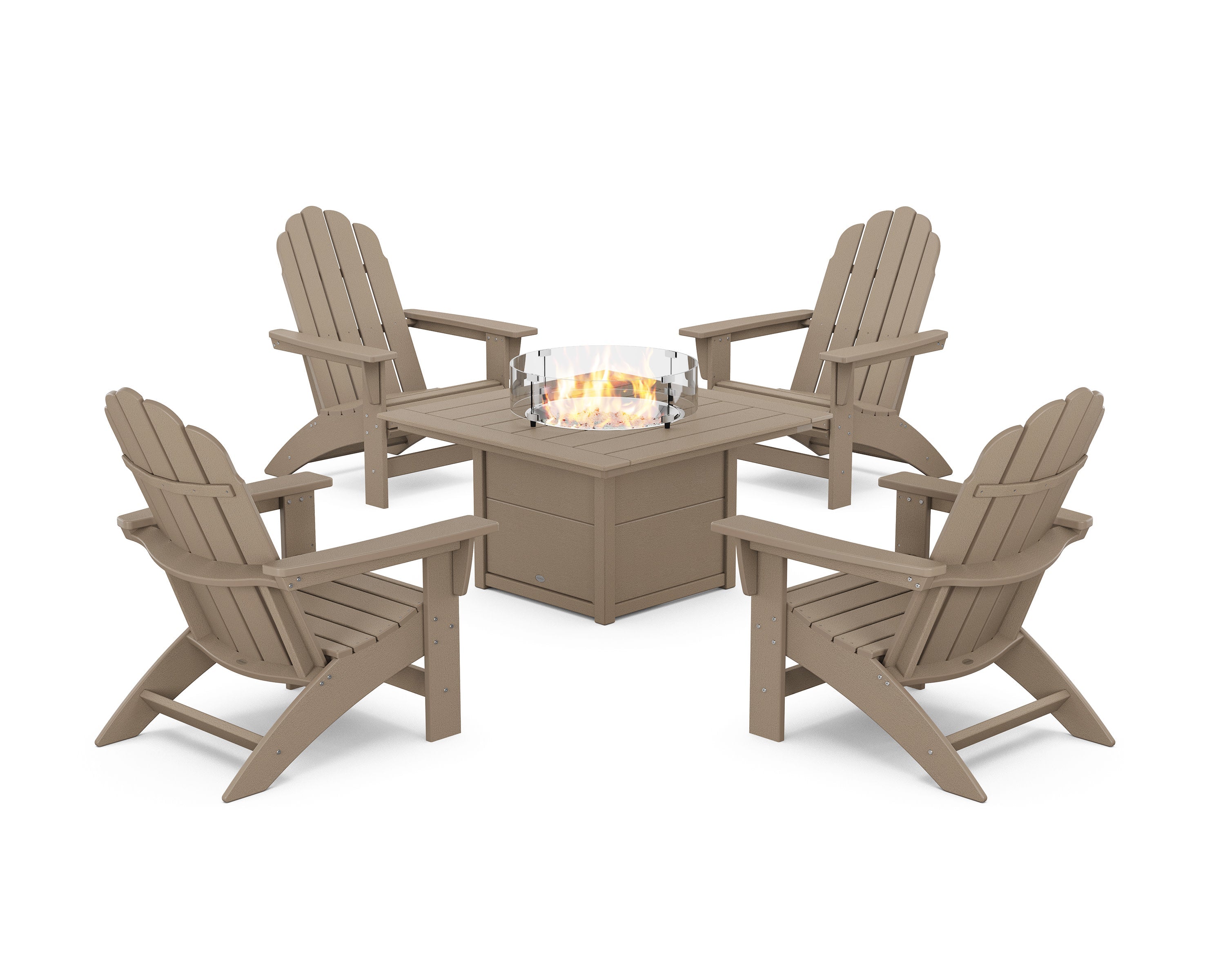 5-Piece Vineyard Grand Adirondack Conversation Set with Fire Pit Table