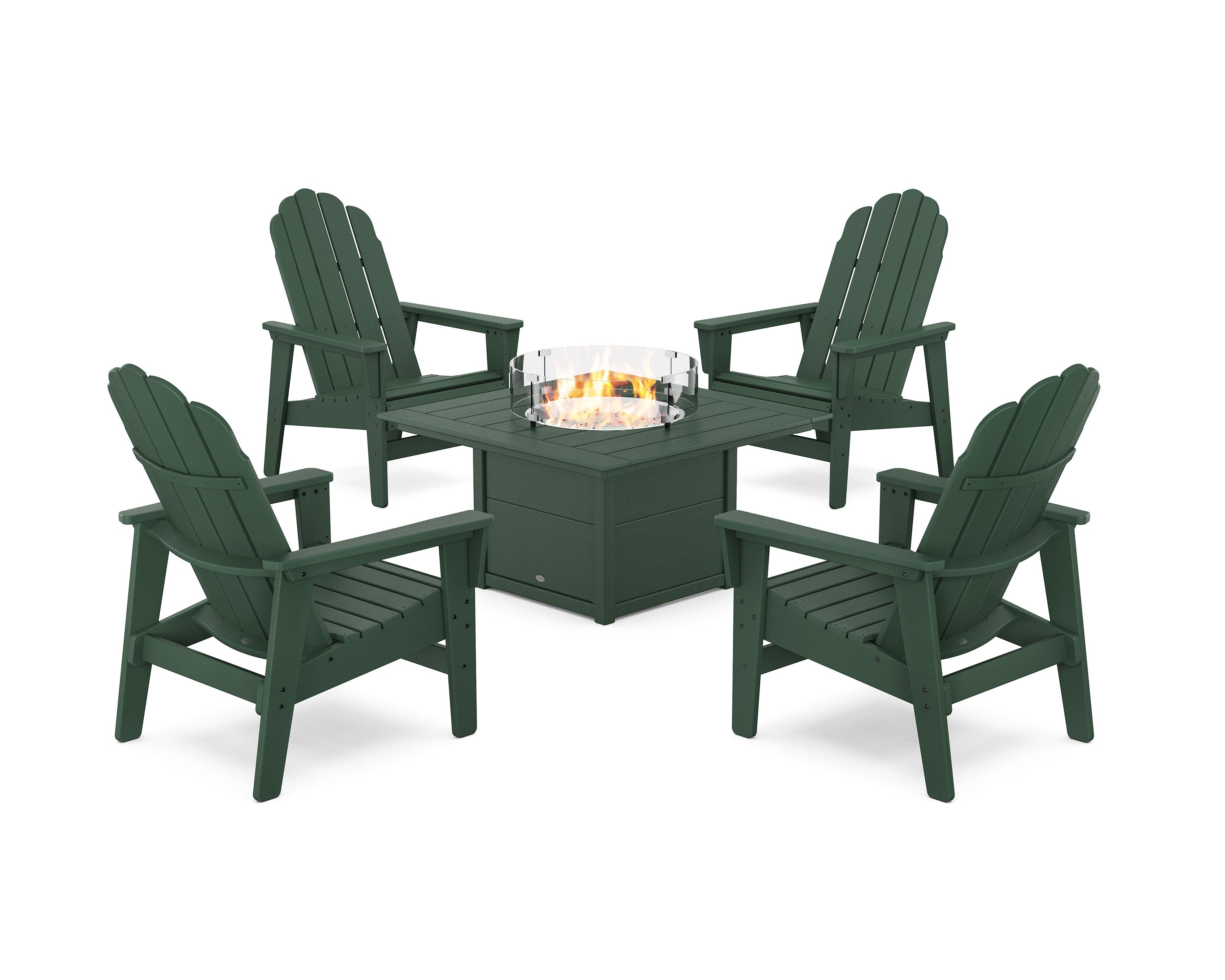 5-Piece Vineyard Grand Upright Adirondack Conversation Set with Fire Pit Table