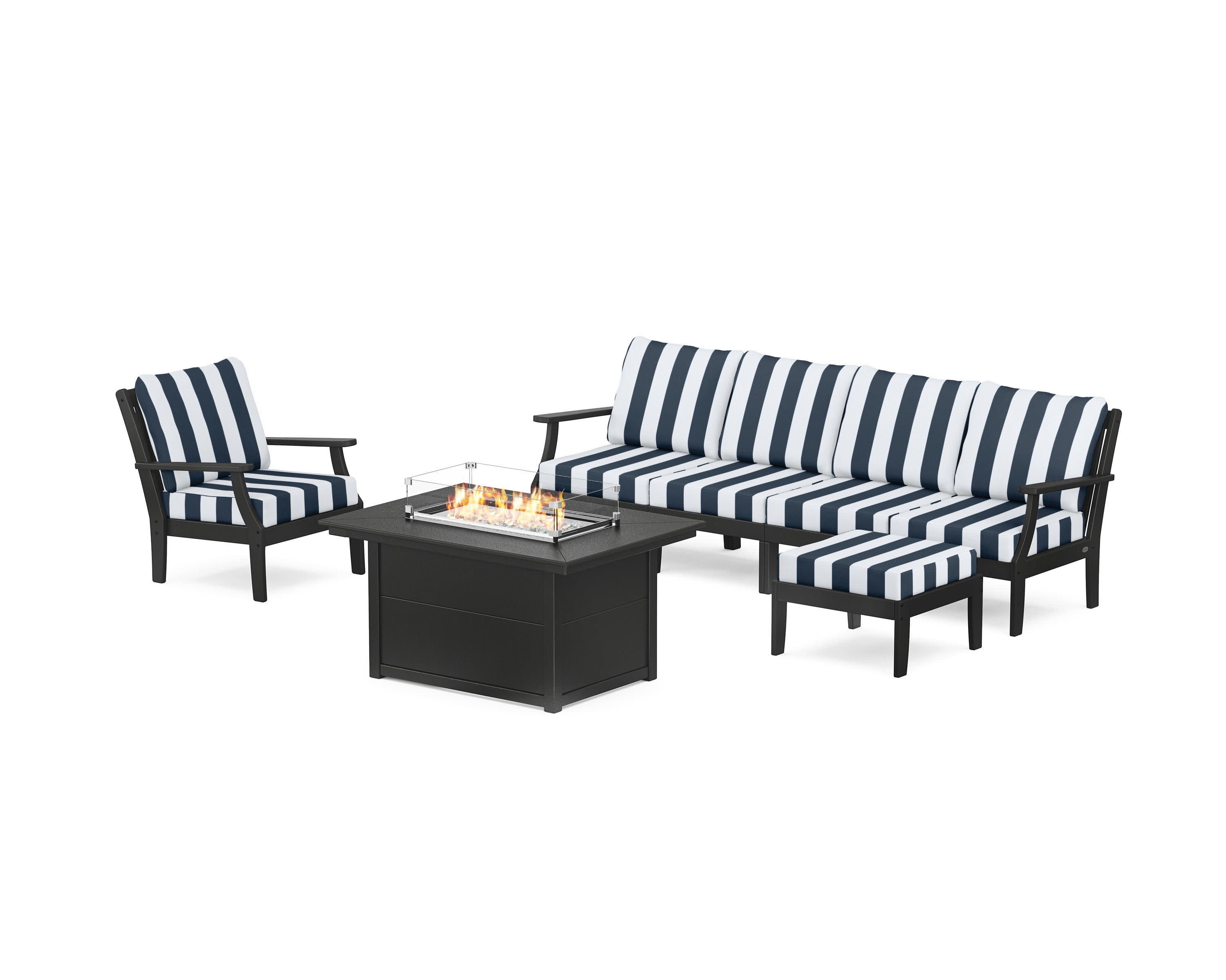 Braxton Sectional Lounge and Fire Pit Set