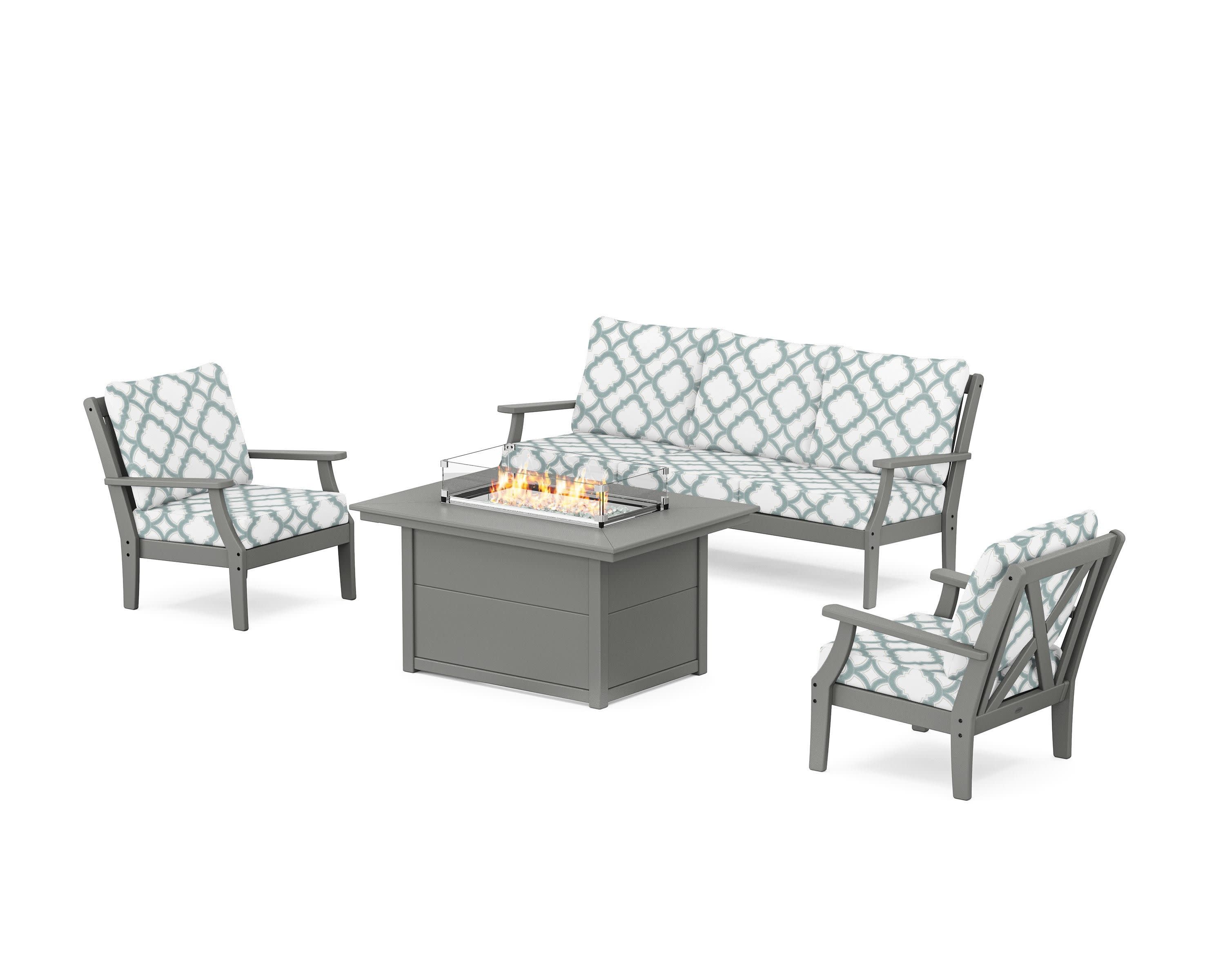 Braxton Deep Seating Fire Pit Table Set