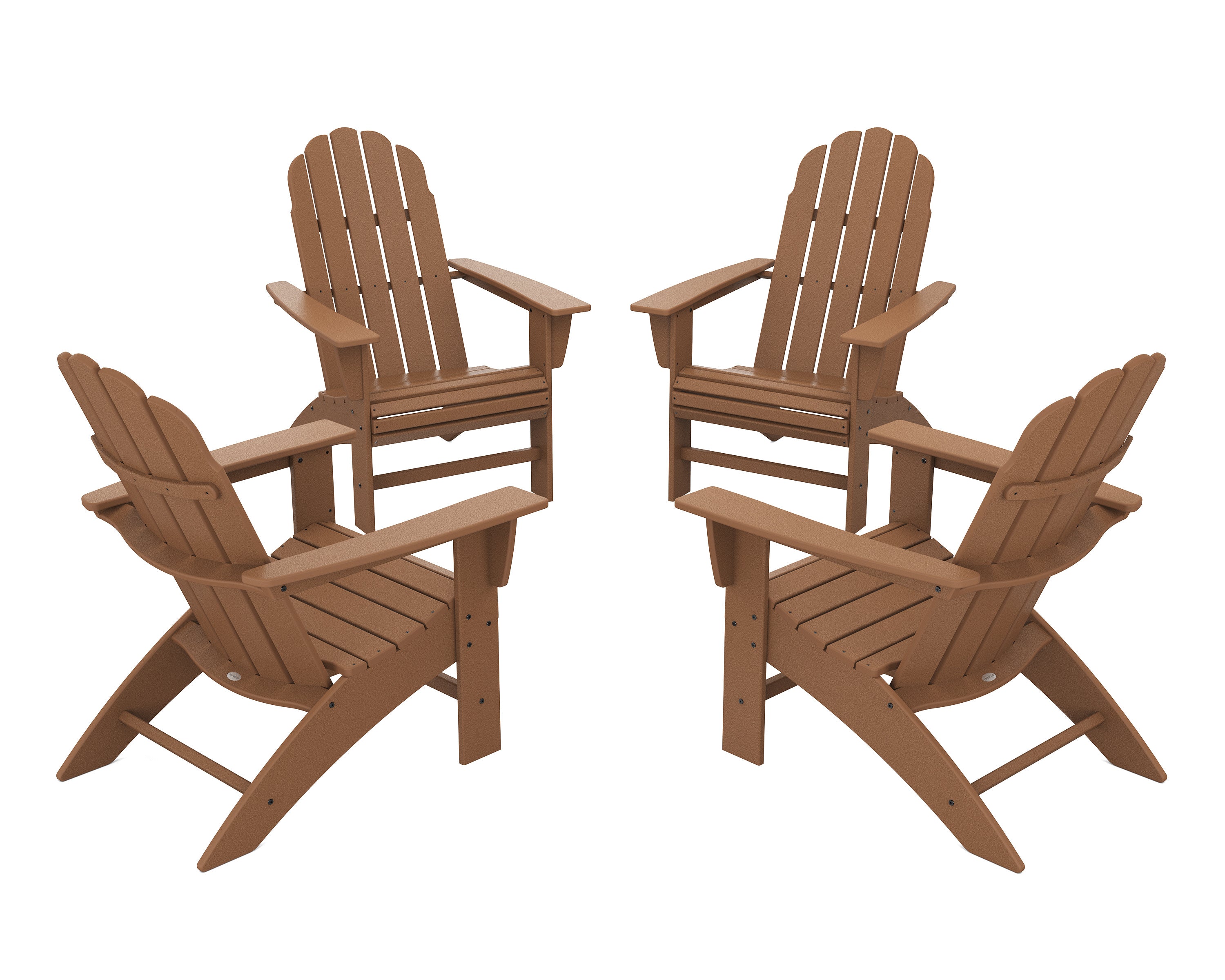 4-Piece Vineyard Curveback Adirondack Chair Conversation Set