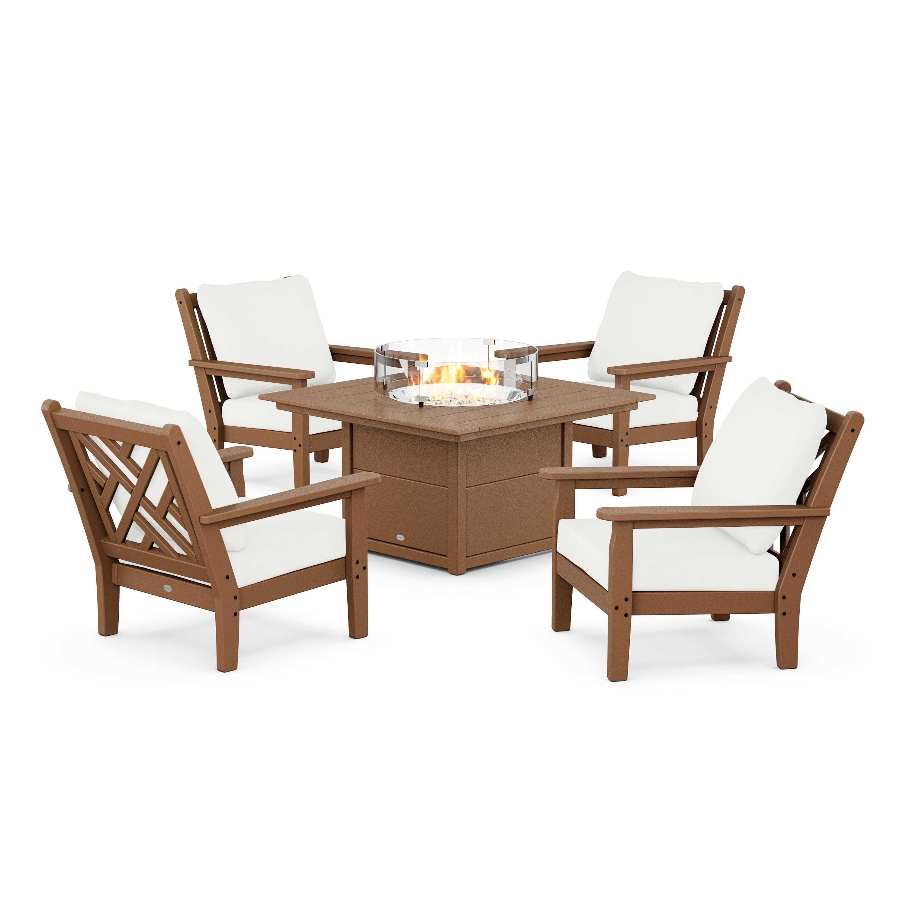 Chippendale 5-Piece Deep Seating Set with Fire Pit Table
