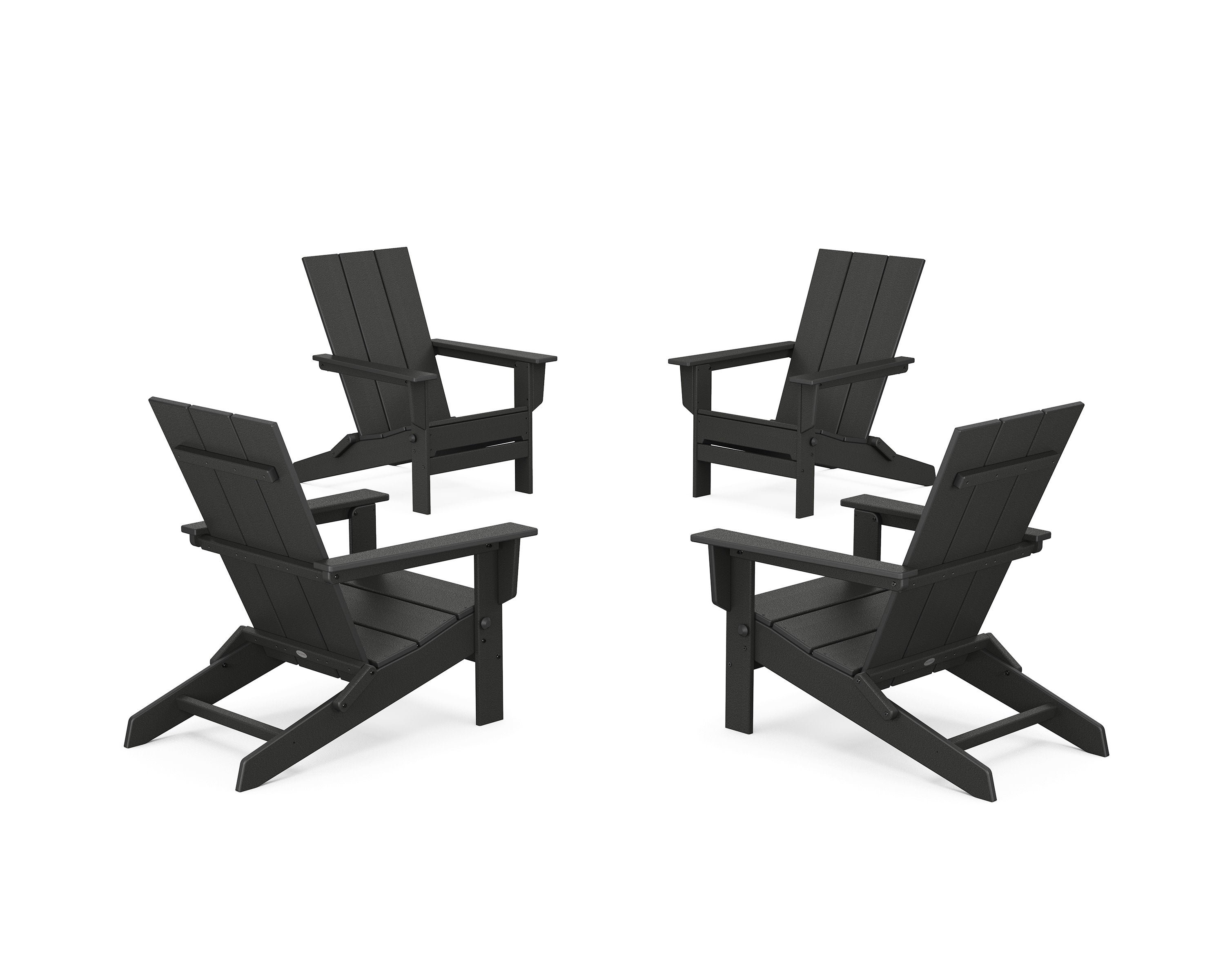 4-Piece Modern Studio Folding Adirondack Chair Conversation Set