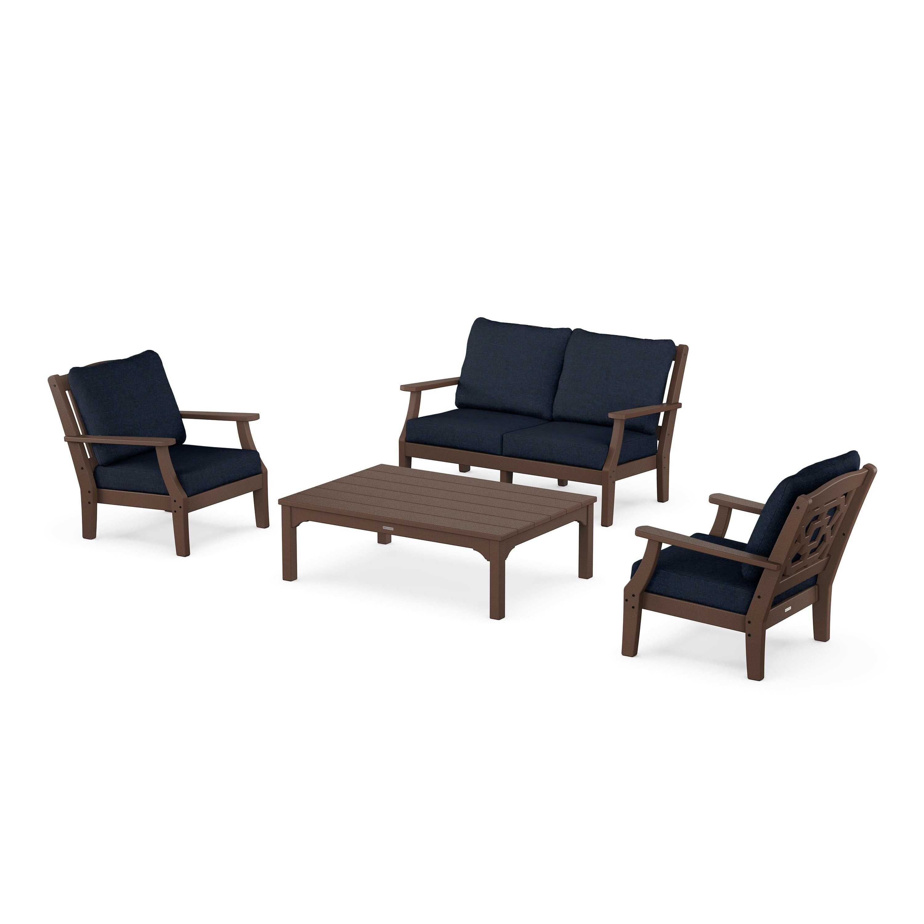 Chinoiserie 4-Piece Deep Seating Set with Loveseat
