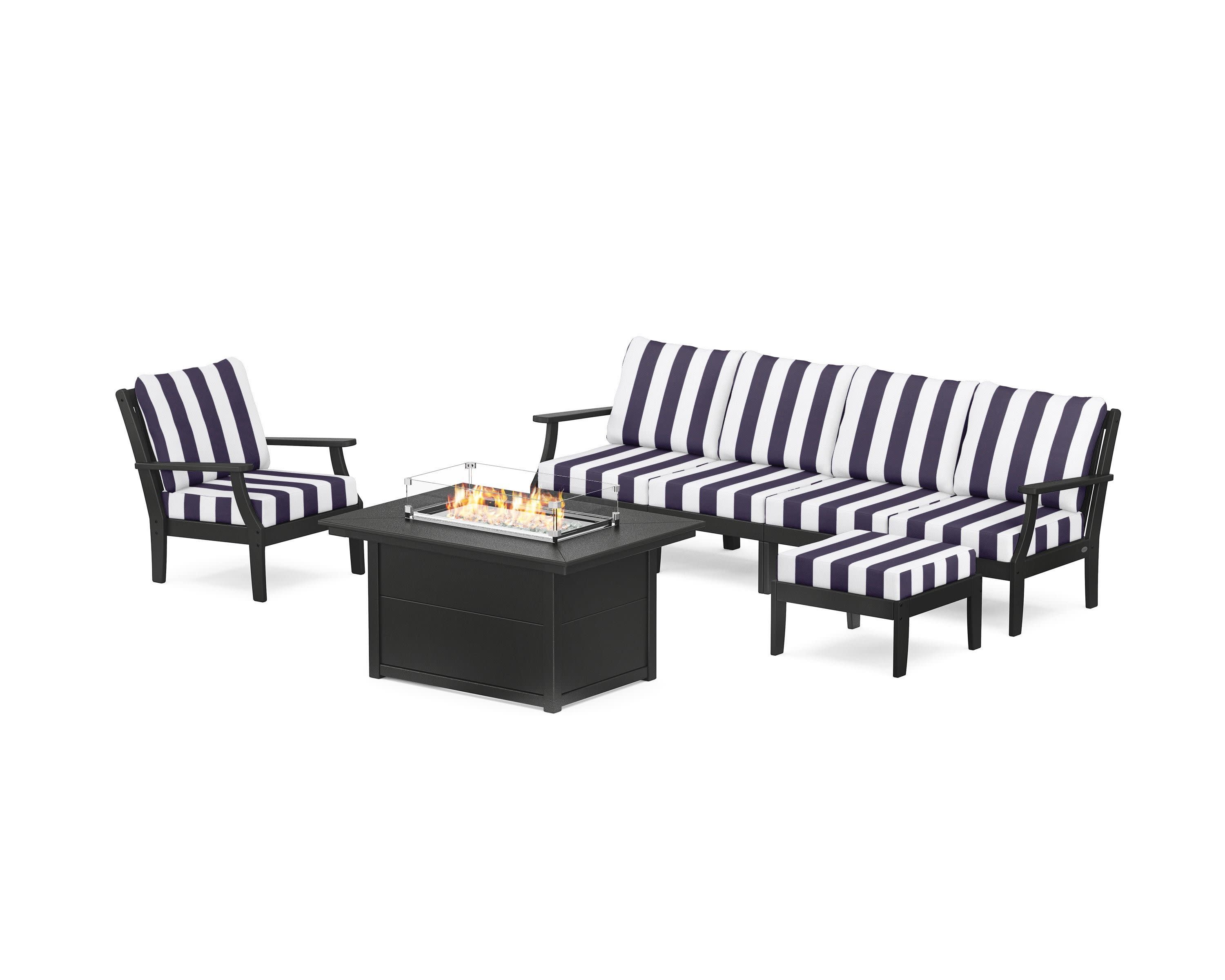 Braxton Sectional Lounge and Fire Pit Set