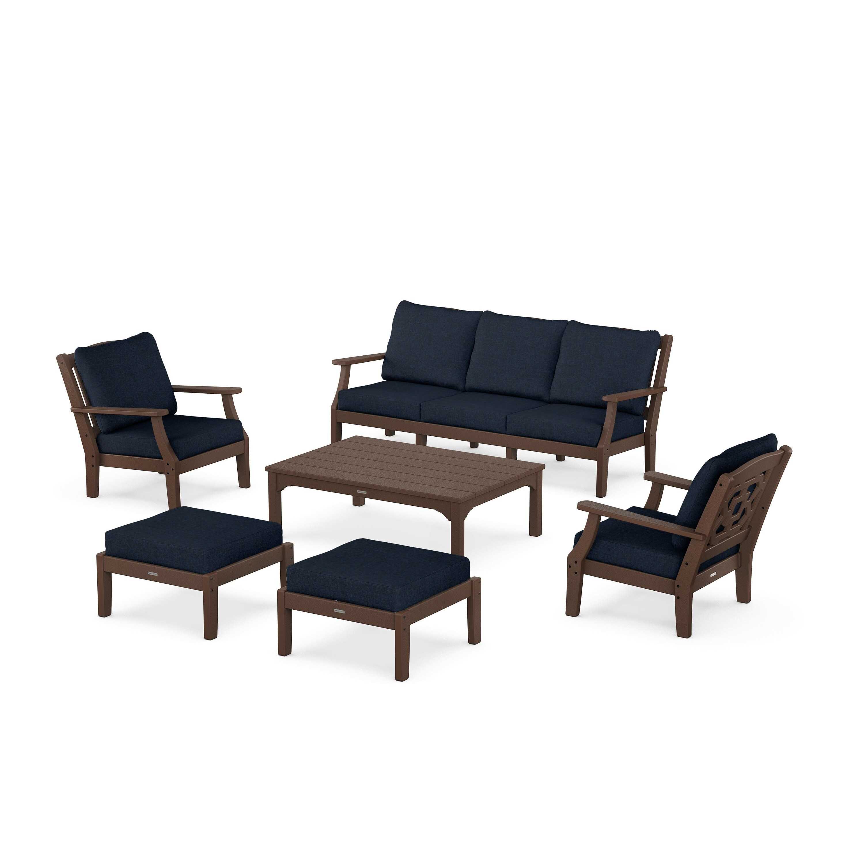 Chinoiserie 6-Piece Lounge Sofa Set