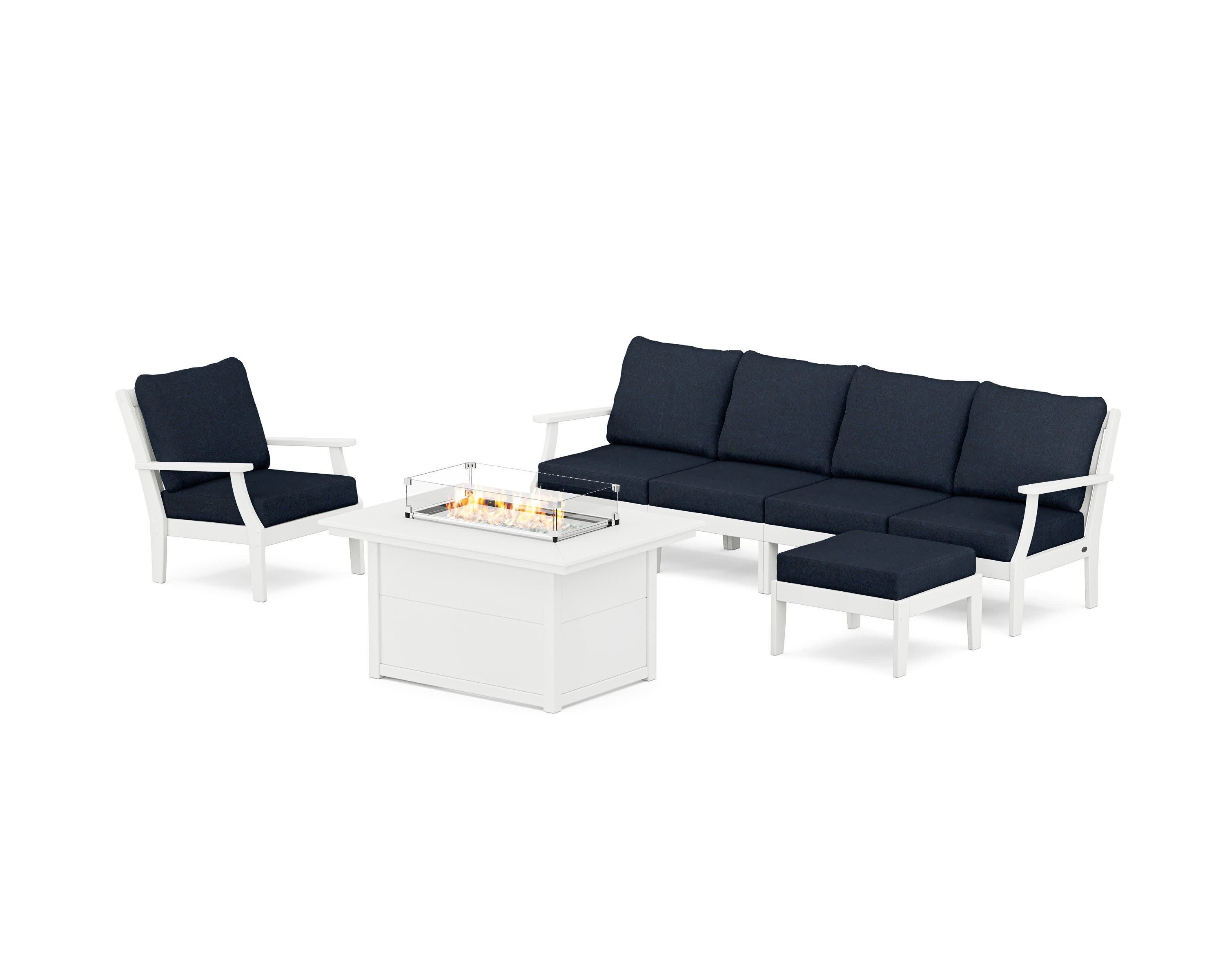 Braxton Sectional Lounge and Fire Pit Set