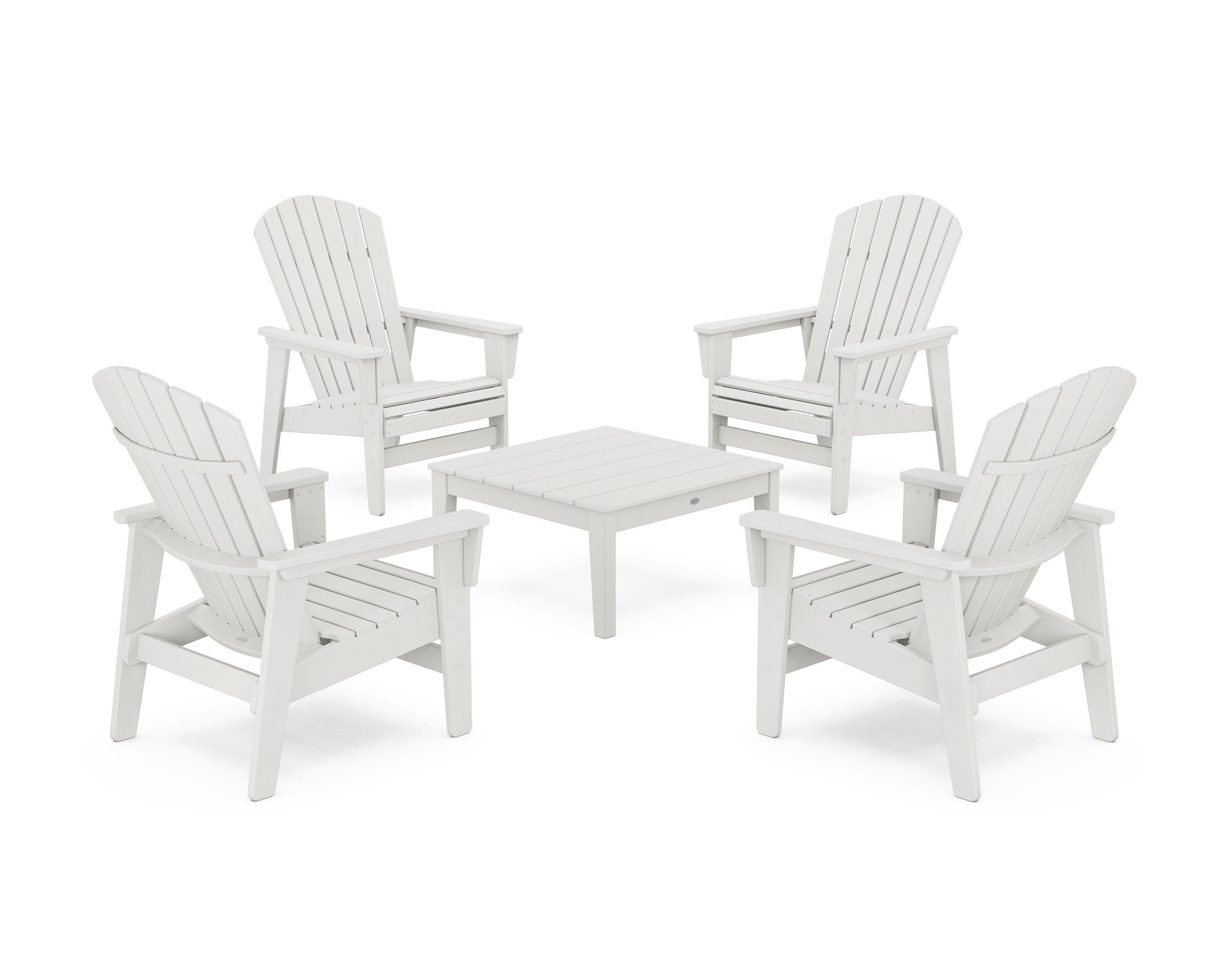 5-Piece Nautical Grand Upright Adirondack Chair Conversation Group