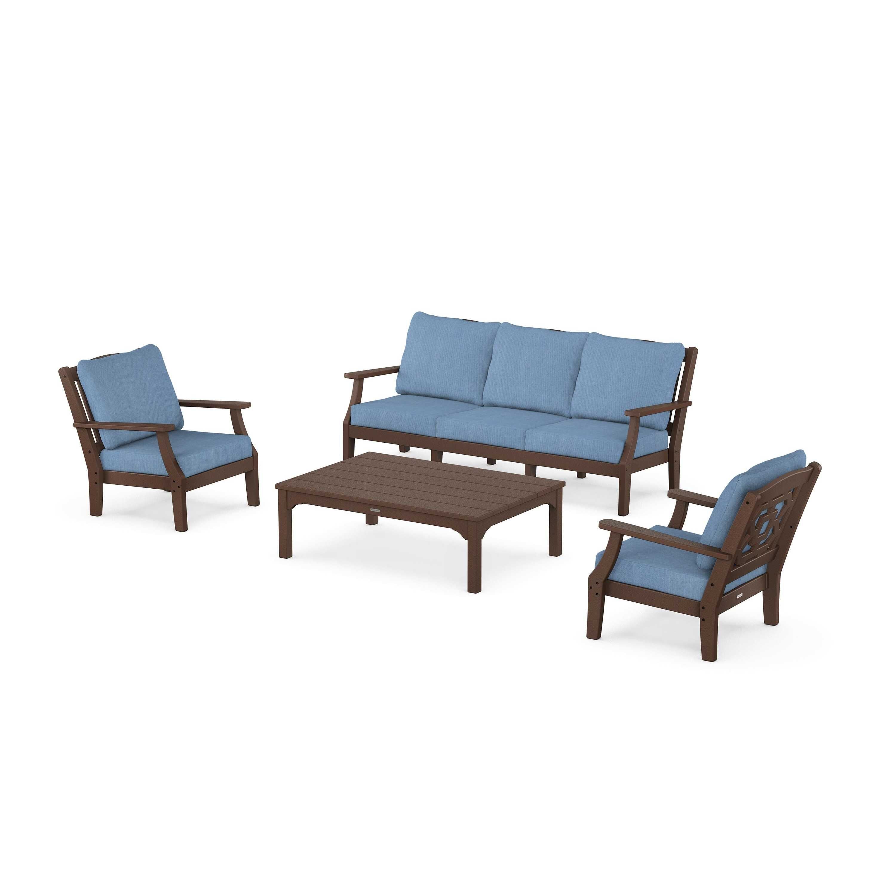 Chinoiserie 4-Piece Deep Seating Set with Sofa