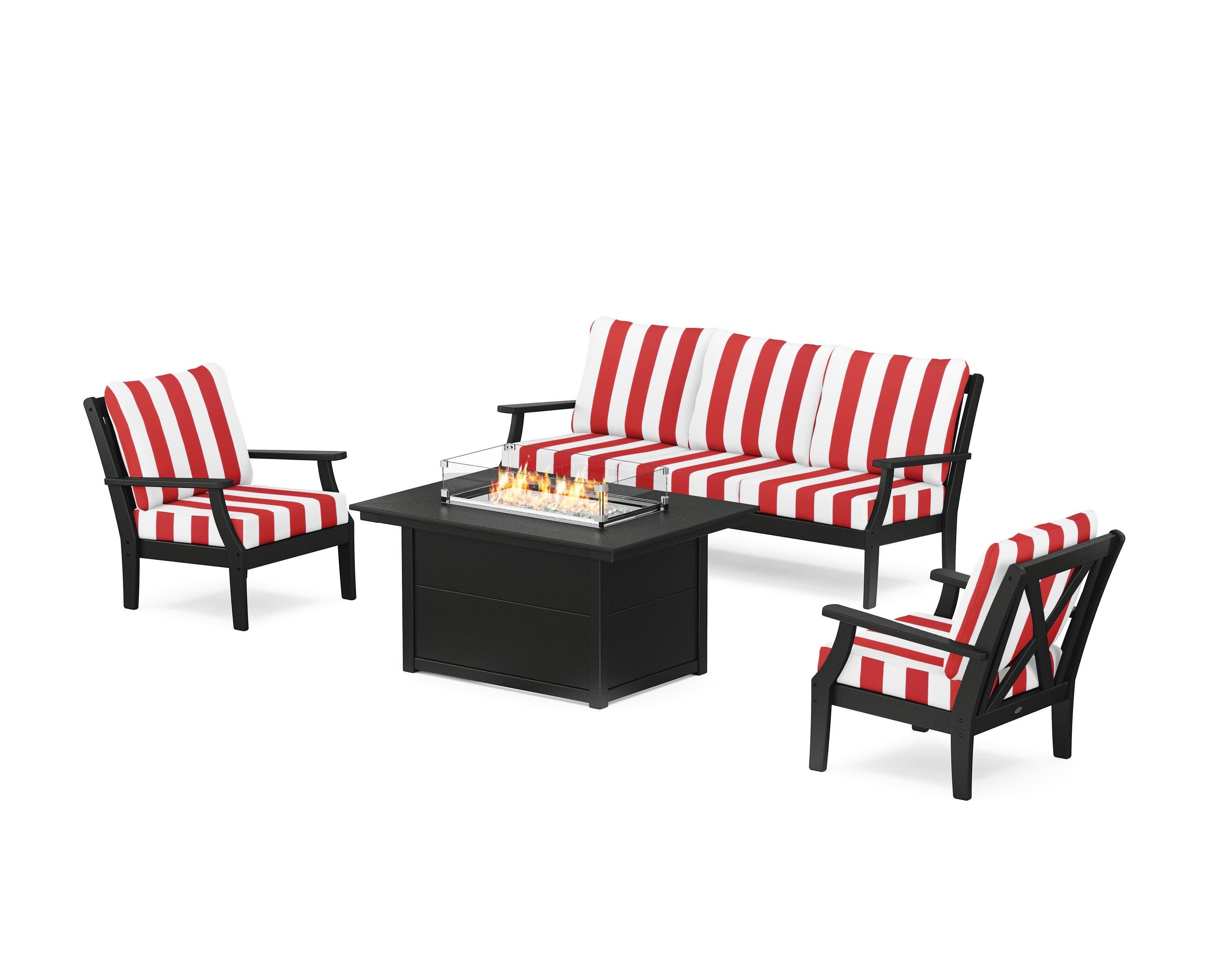 Braxton Deep Seating Fire Pit Table Set