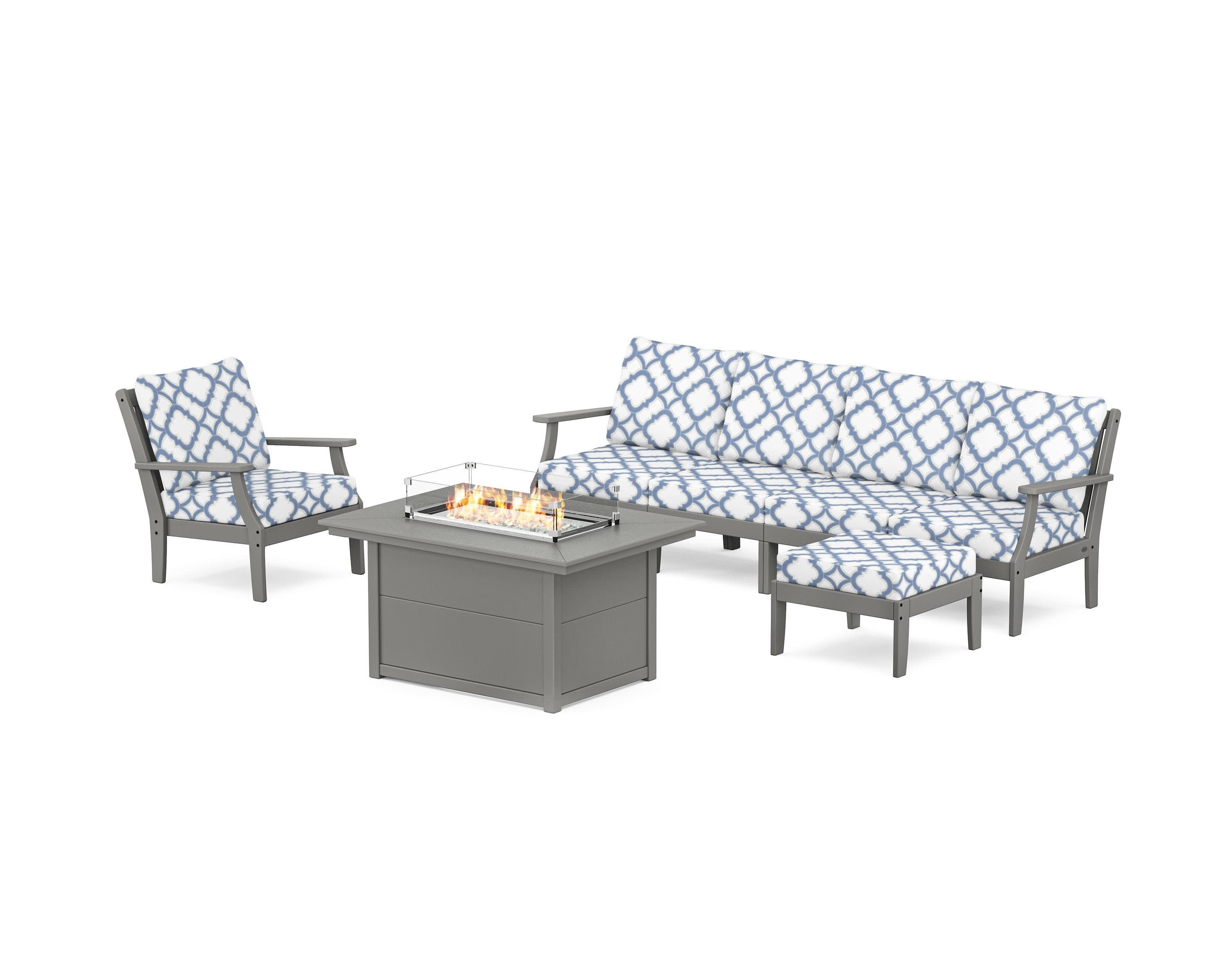 Braxton Sectional Lounge and Fire Pit Set
