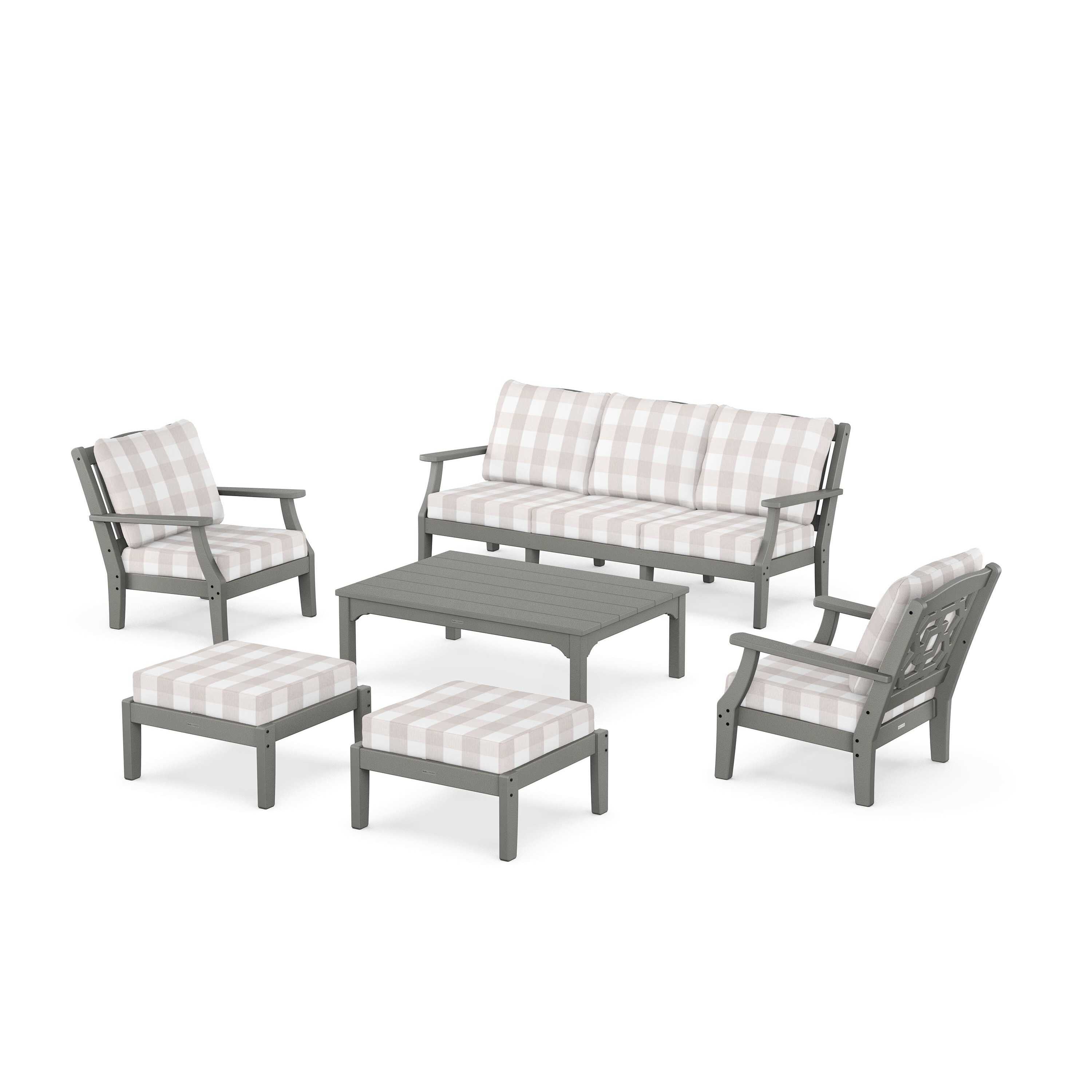 Chinoiserie 6-Piece Lounge Sofa Set