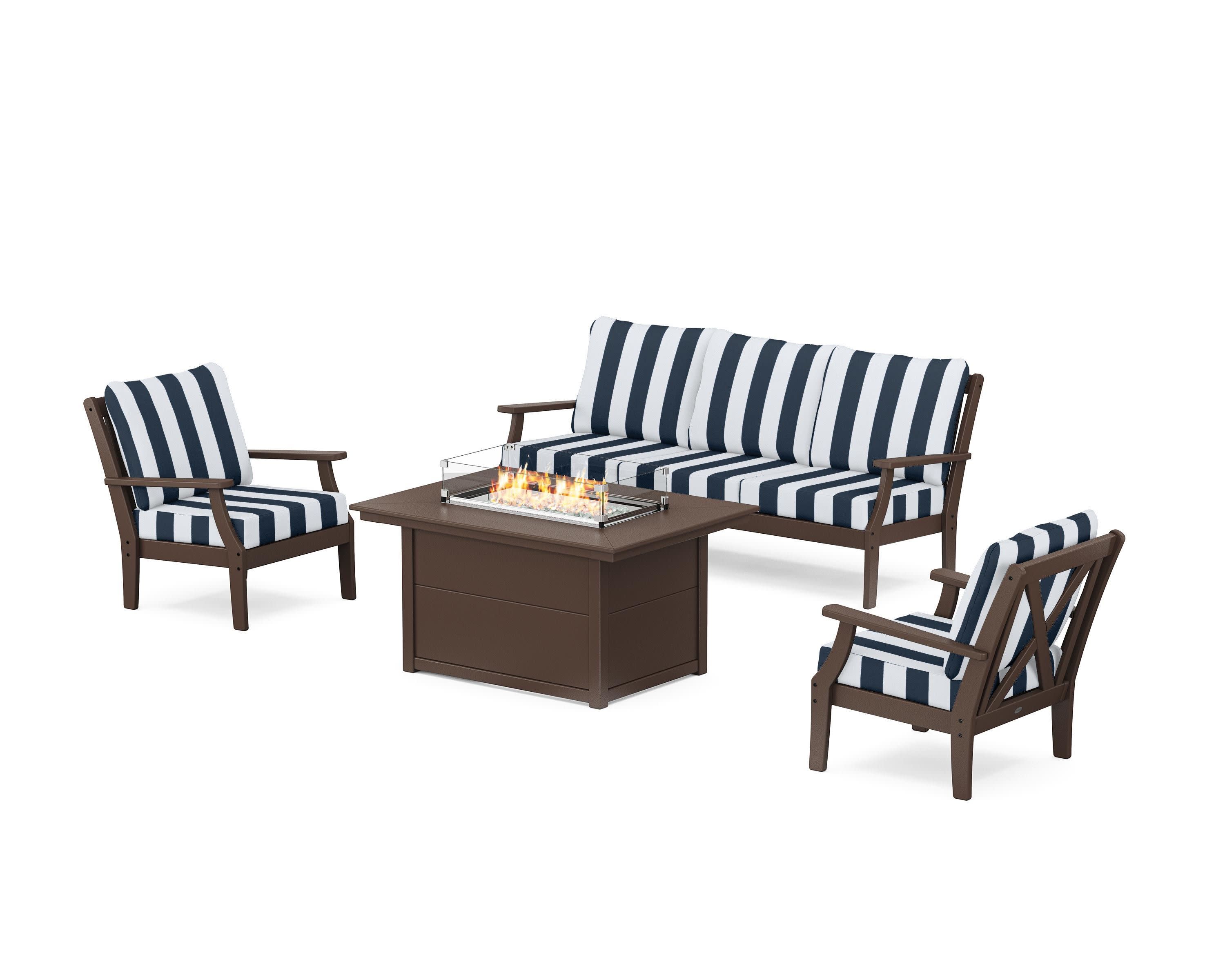 Braxton Deep Seating Fire Pit Table Set