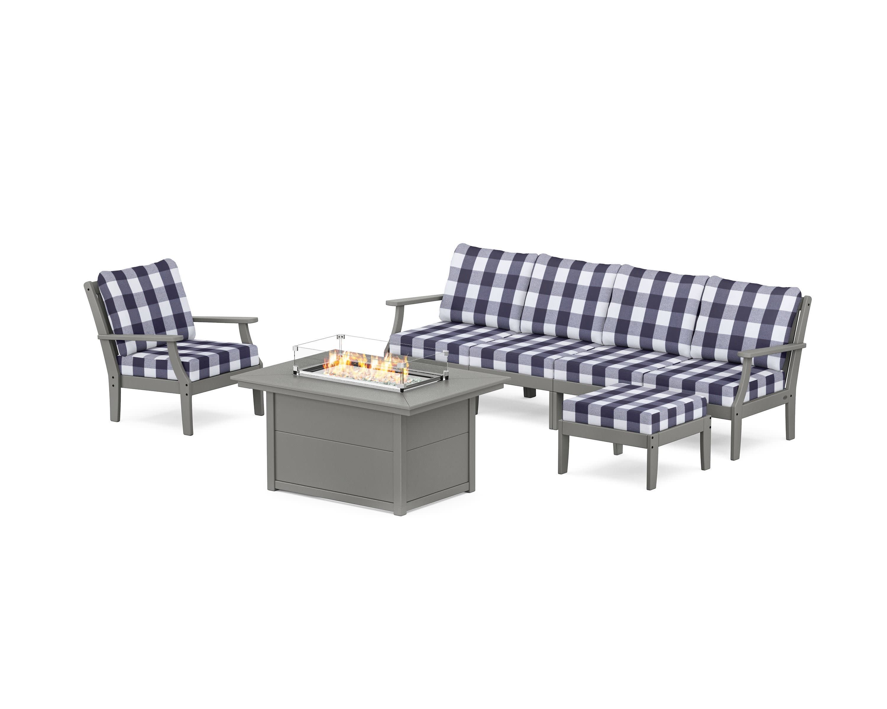 Braxton Sectional Lounge and Fire Pit Set