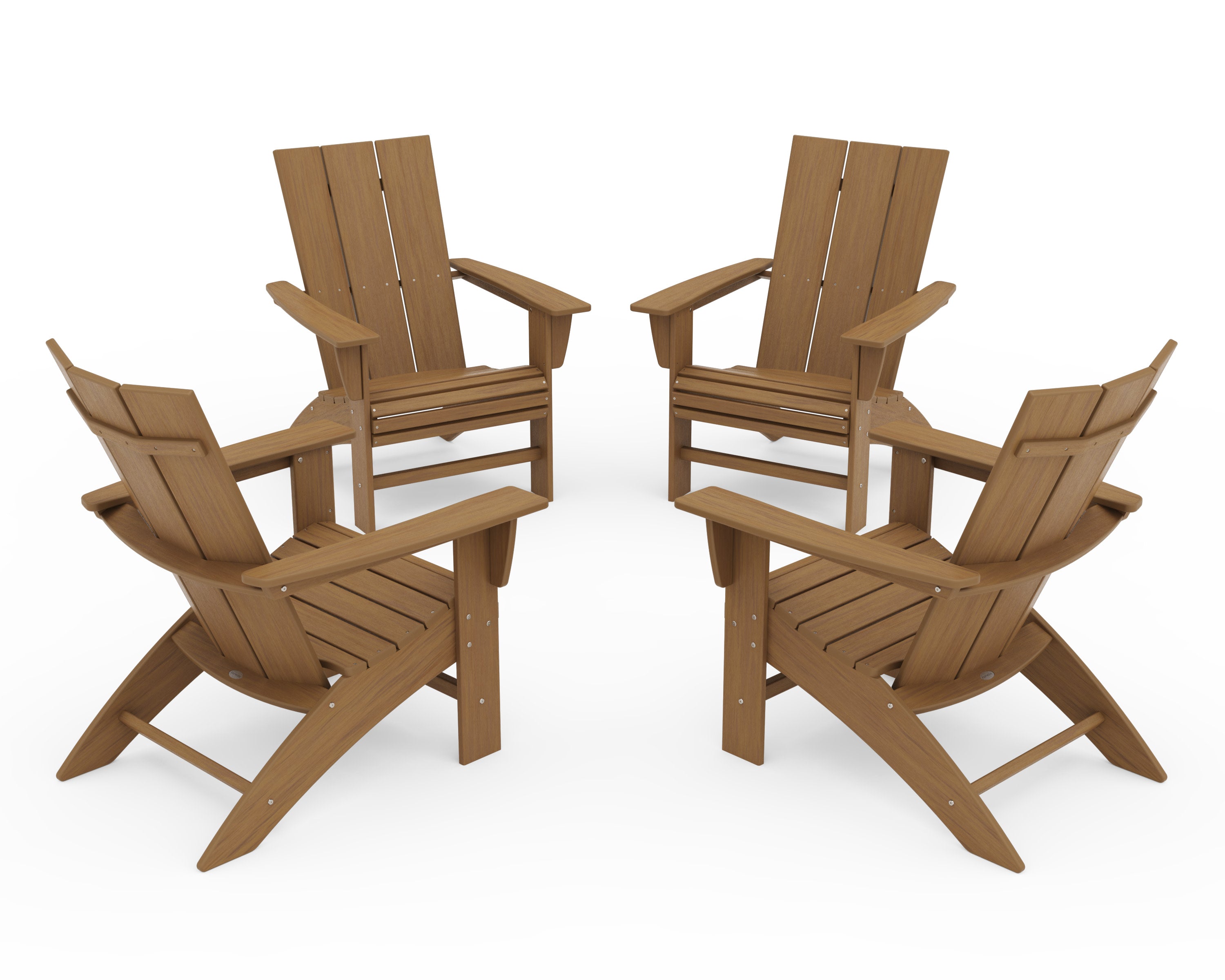4-Piece Modern Curveback Adirondack Conversation Set
