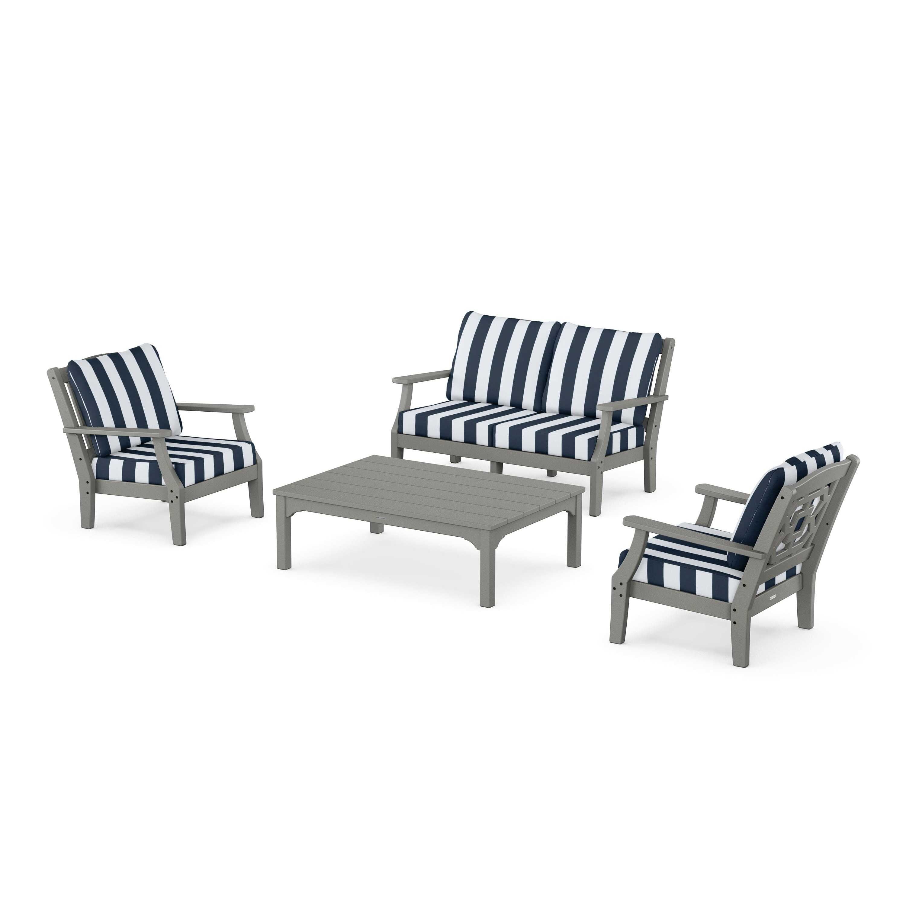 Chinoiserie 4-Piece Deep Seating Set with Loveseat