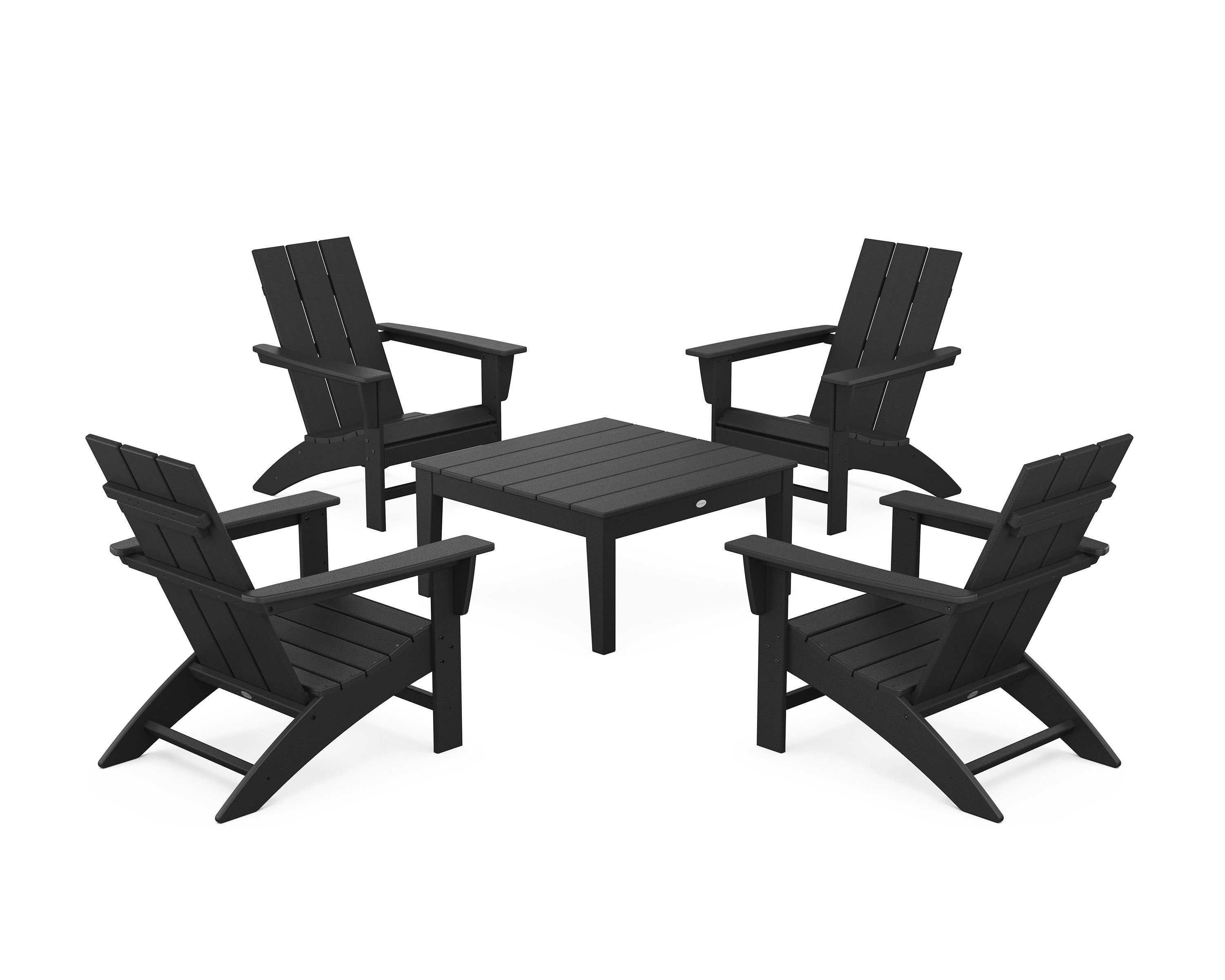 5-Piece Modern Adirondack Chair Conversation Set with 36" Conversation Table