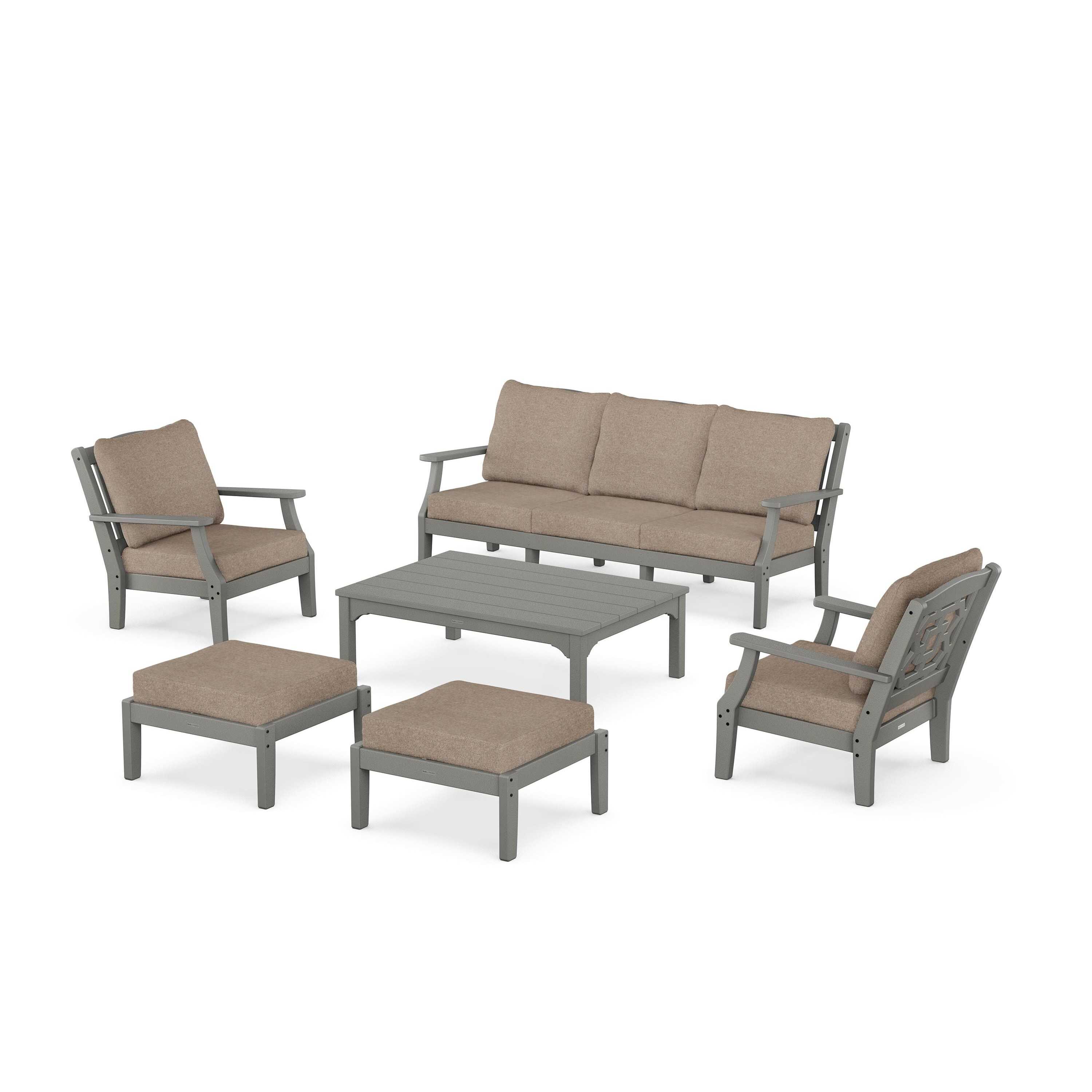 Chinoiserie 6-Piece Lounge Sofa Set